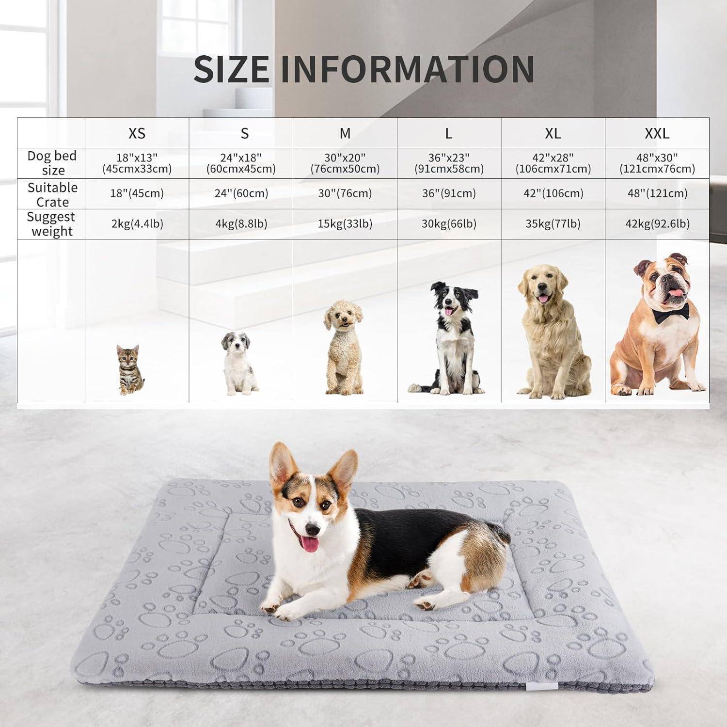 Hundebett Waschbar Hundedecke L 91 x B 58 x H 2 cm Graue Pfote