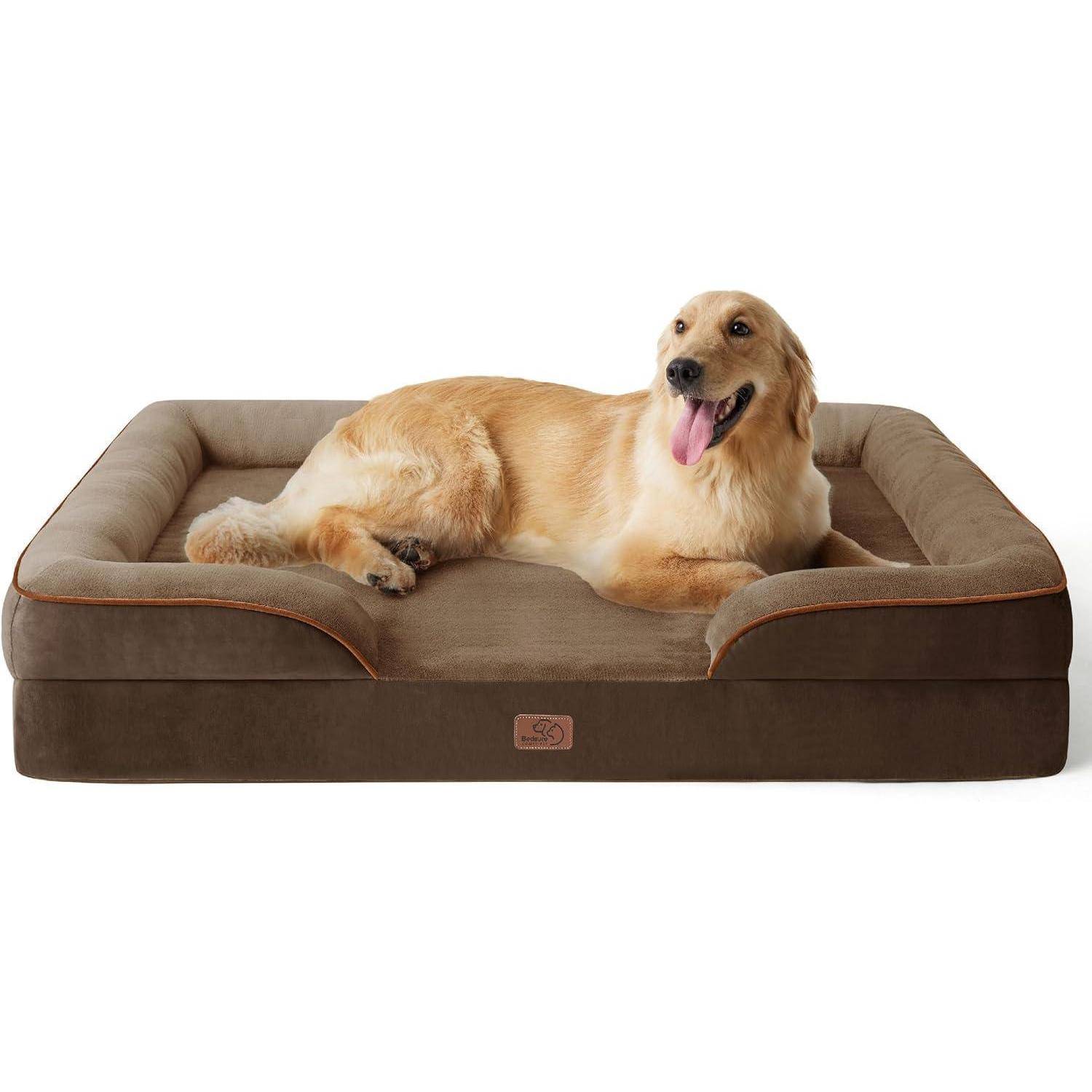 Hundebett orthopädisches ergonomisches L 122 x B 89 x H 20 cm Braun