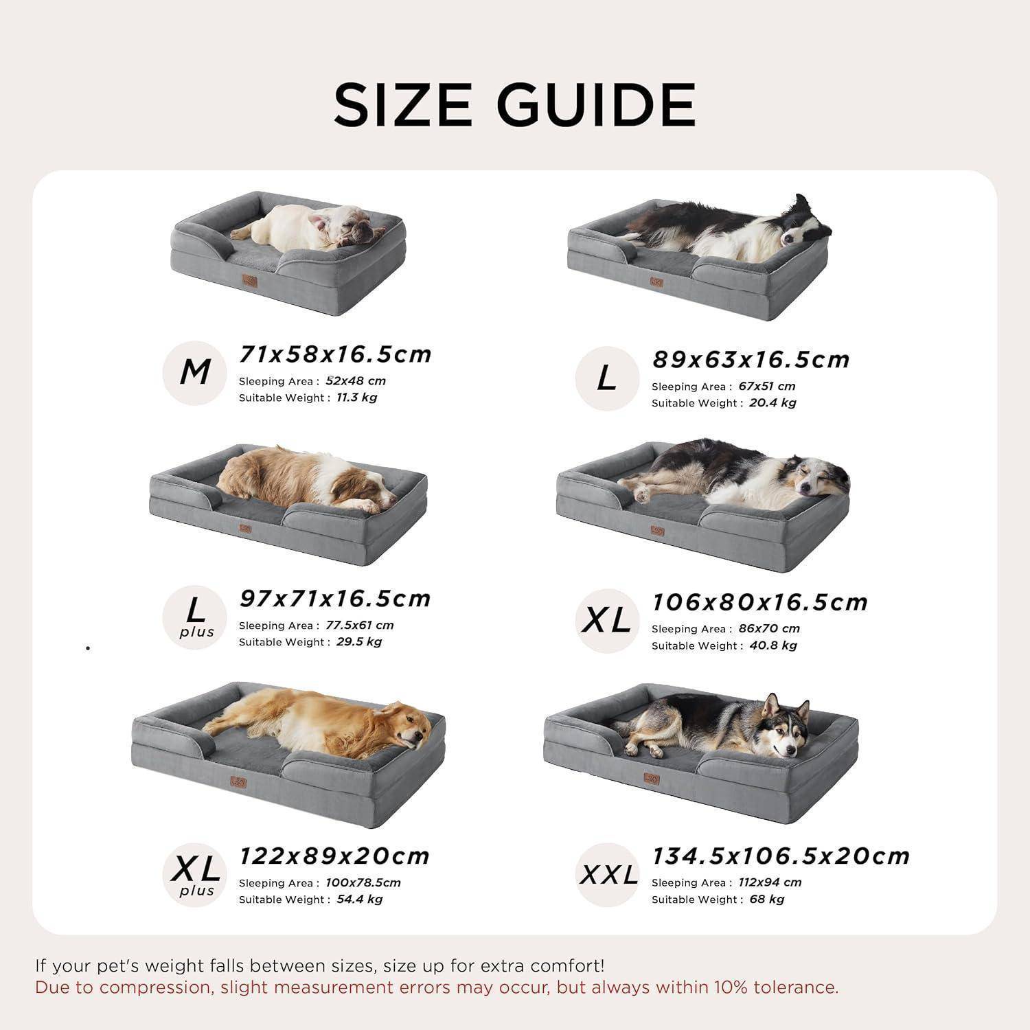 Hundebett orthopädisch rutschfest waschbar L 97 x B 71 x H 17 cm Grau