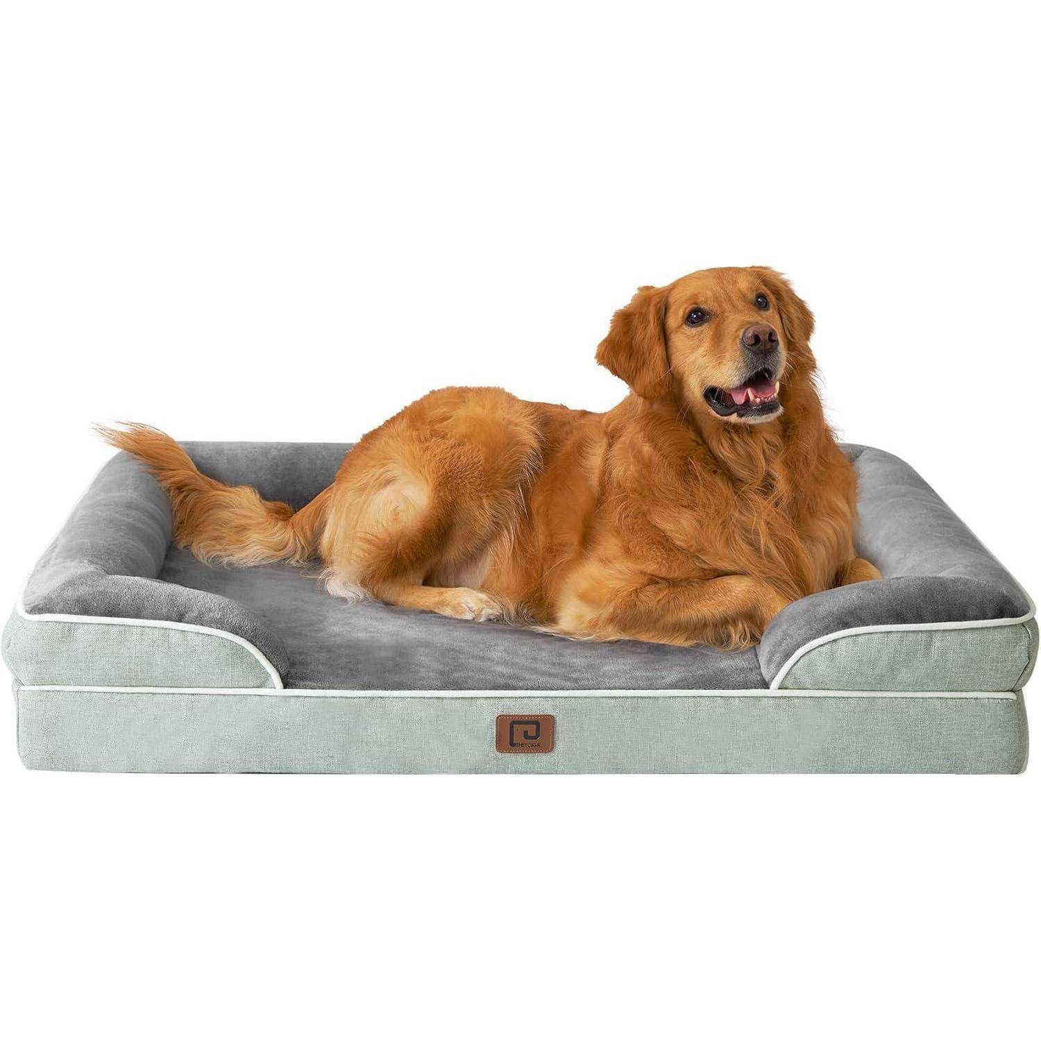 Hundebett L 112 x B 81 x H 17.5 cm Gräuliches Grün