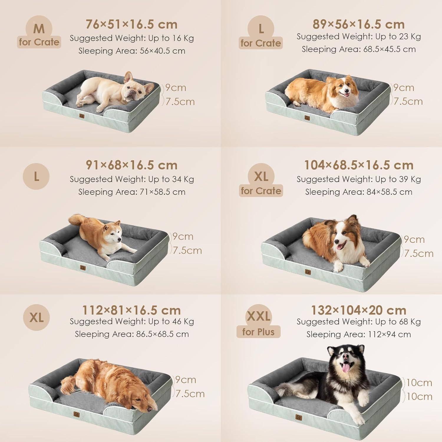 Hundebett L 112 x B 81 x H 17.5 cm Gräuliches Grün