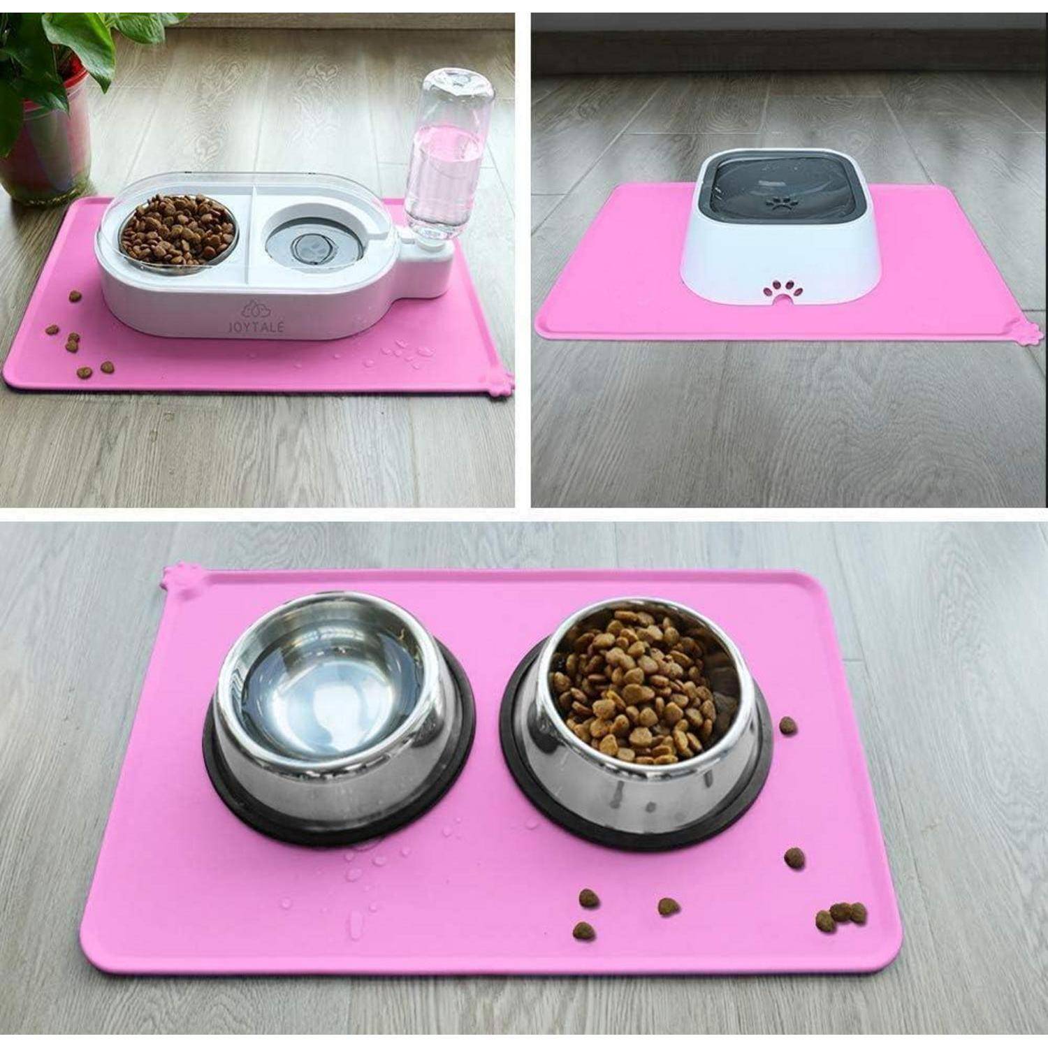 Futtermatte Silikon rutschfest wasserdicht Rand Rosa 53×37cm