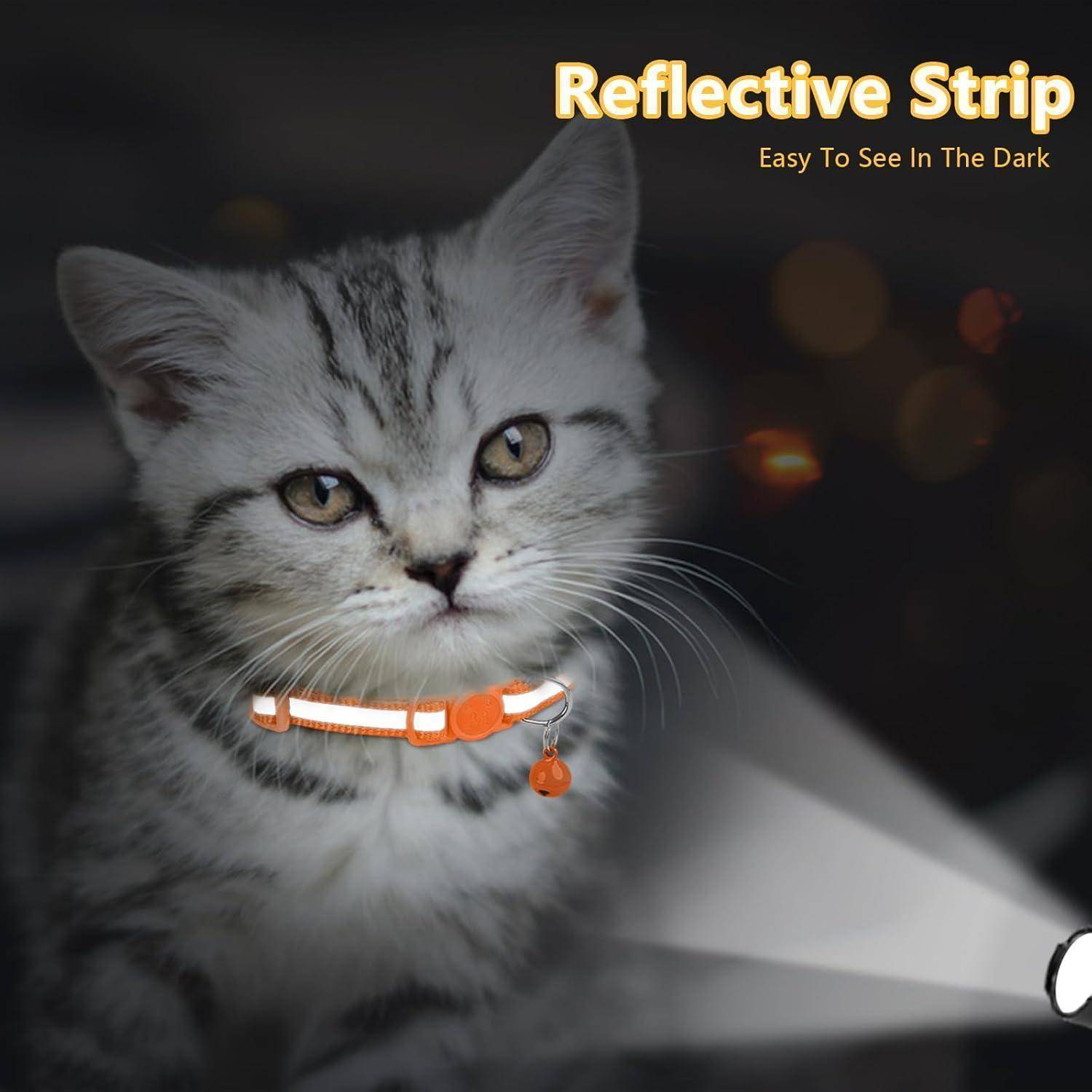 Katzenhalsband Reflektierend 15-20cm (2er Pack) Orange