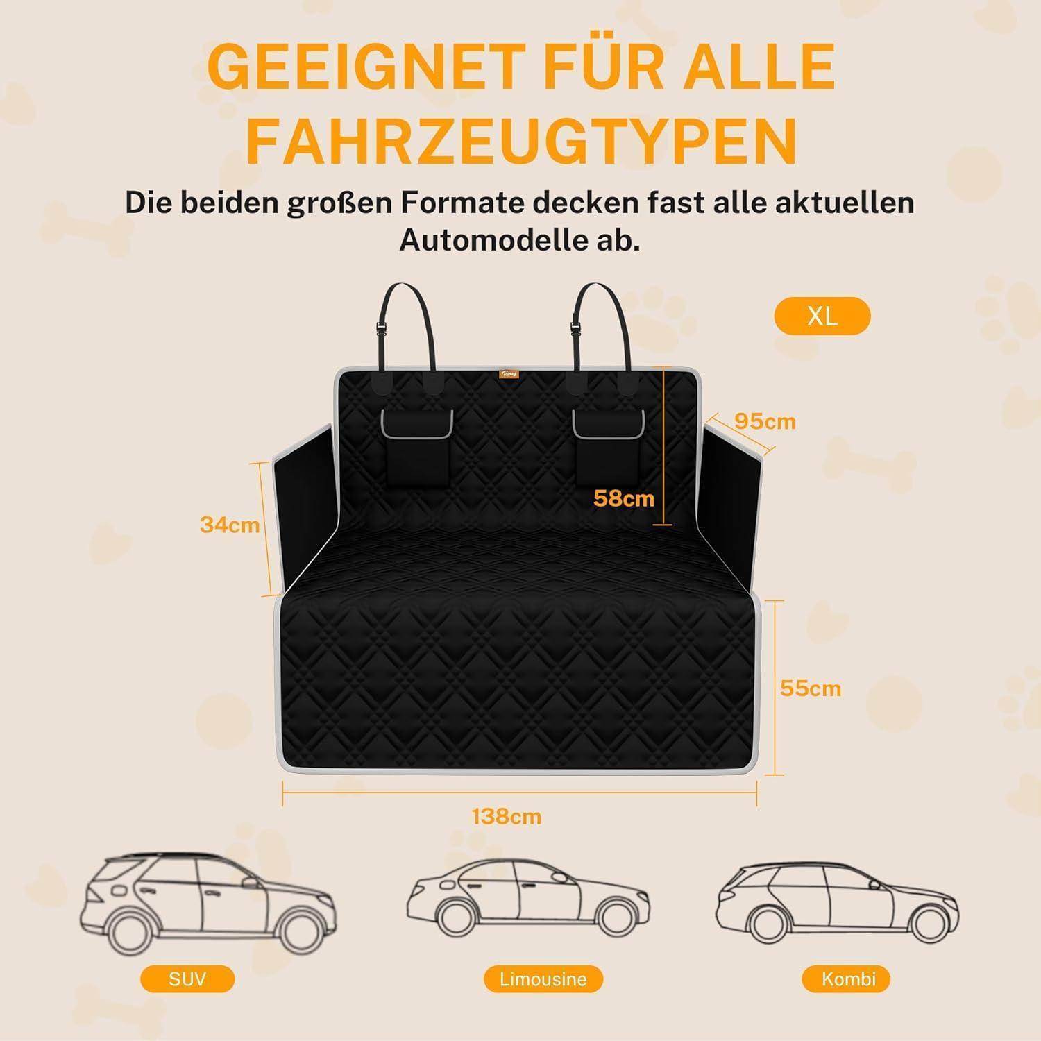 Kofferraumschutz Hund Ladekantenschutz Seitenschutz 208 x 138cm