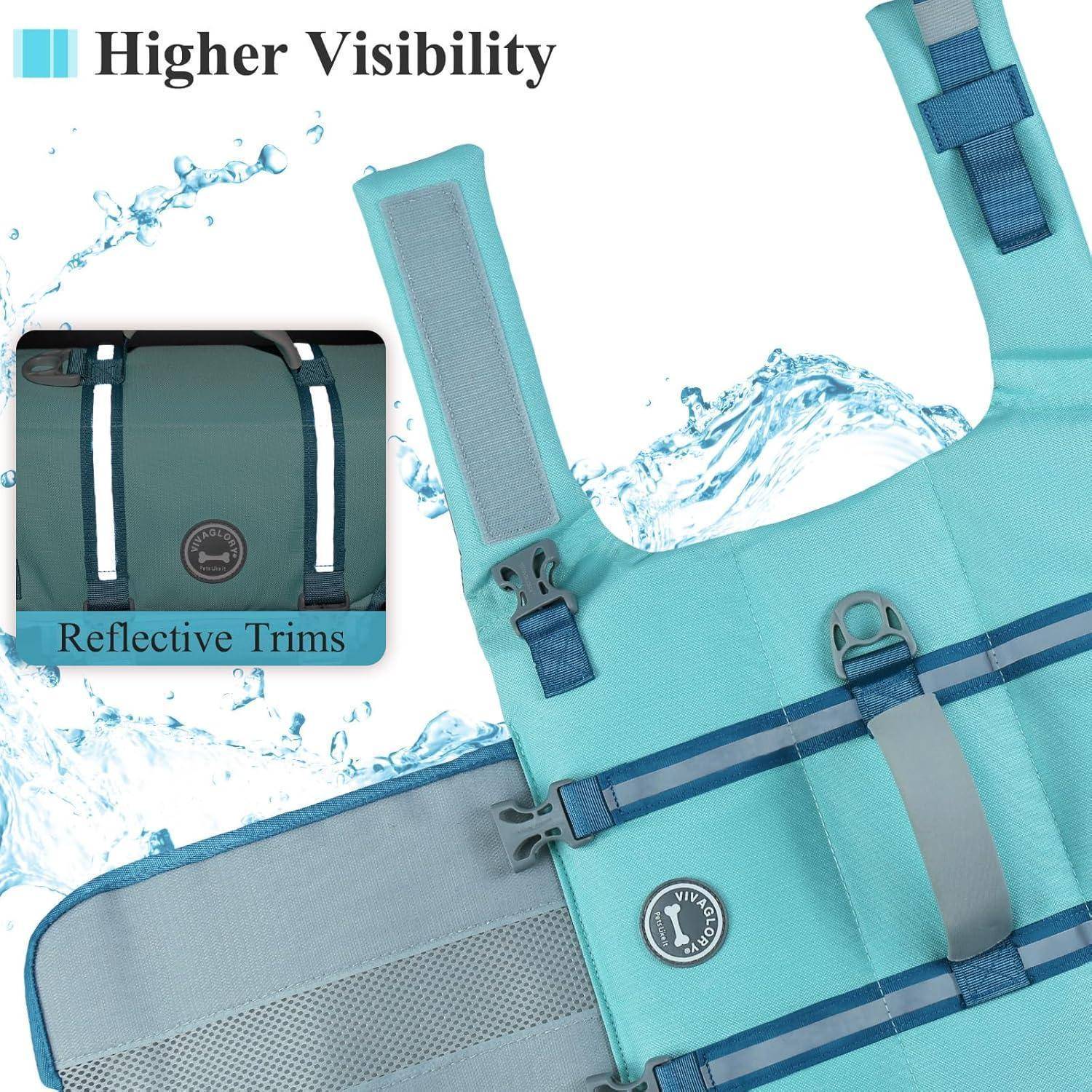Hundeschwimmweste Rettungsweste Cyan XXS 28-35cm Brustkorbumfang
