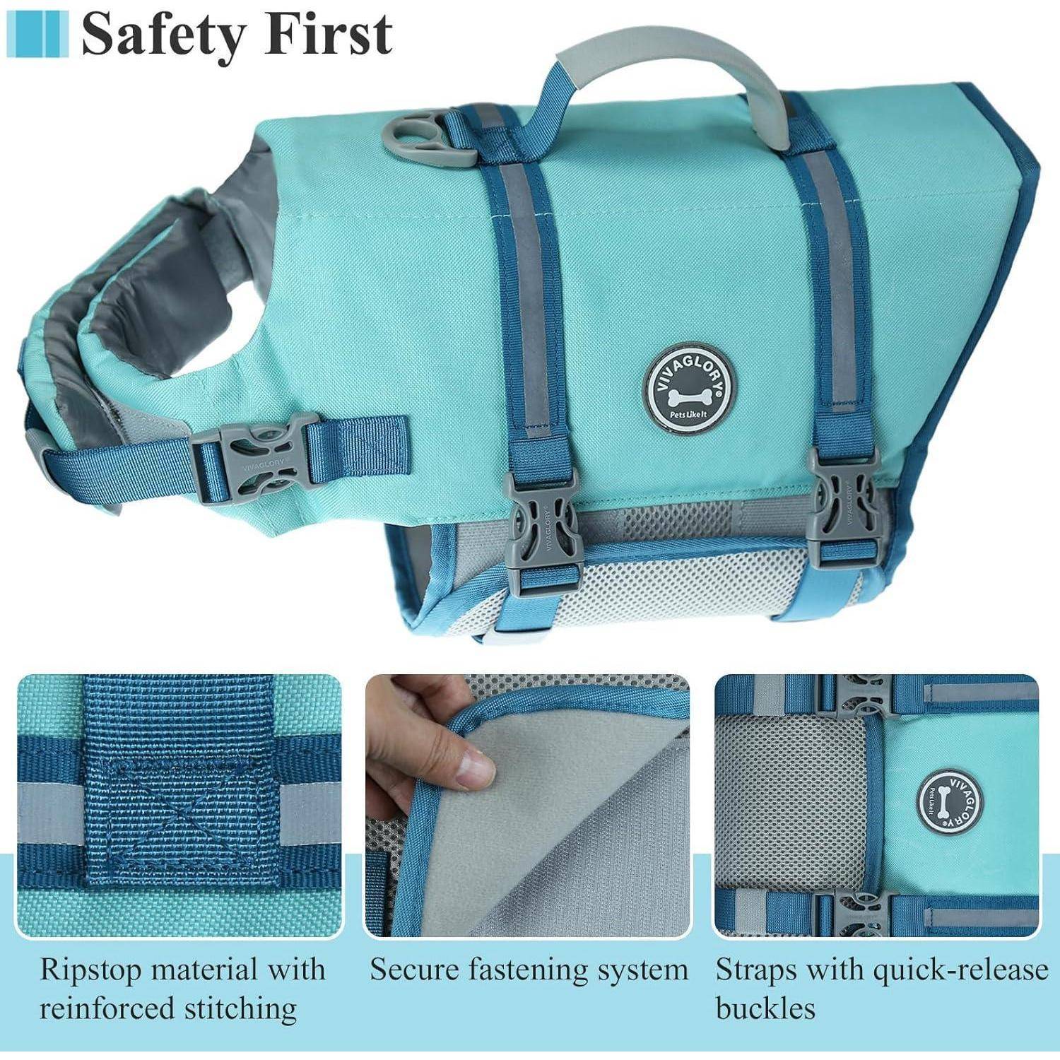 Hundeschwimmweste Rettungsweste Cyan XXS 28-35cm Brustkorbumfang