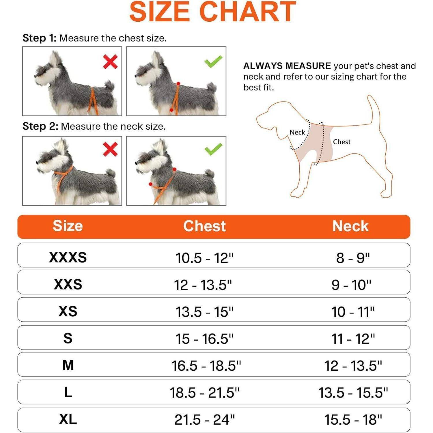 Hundegeschirr Brustgeschirr Reflektierend XL-Brust:55-61cm Orange