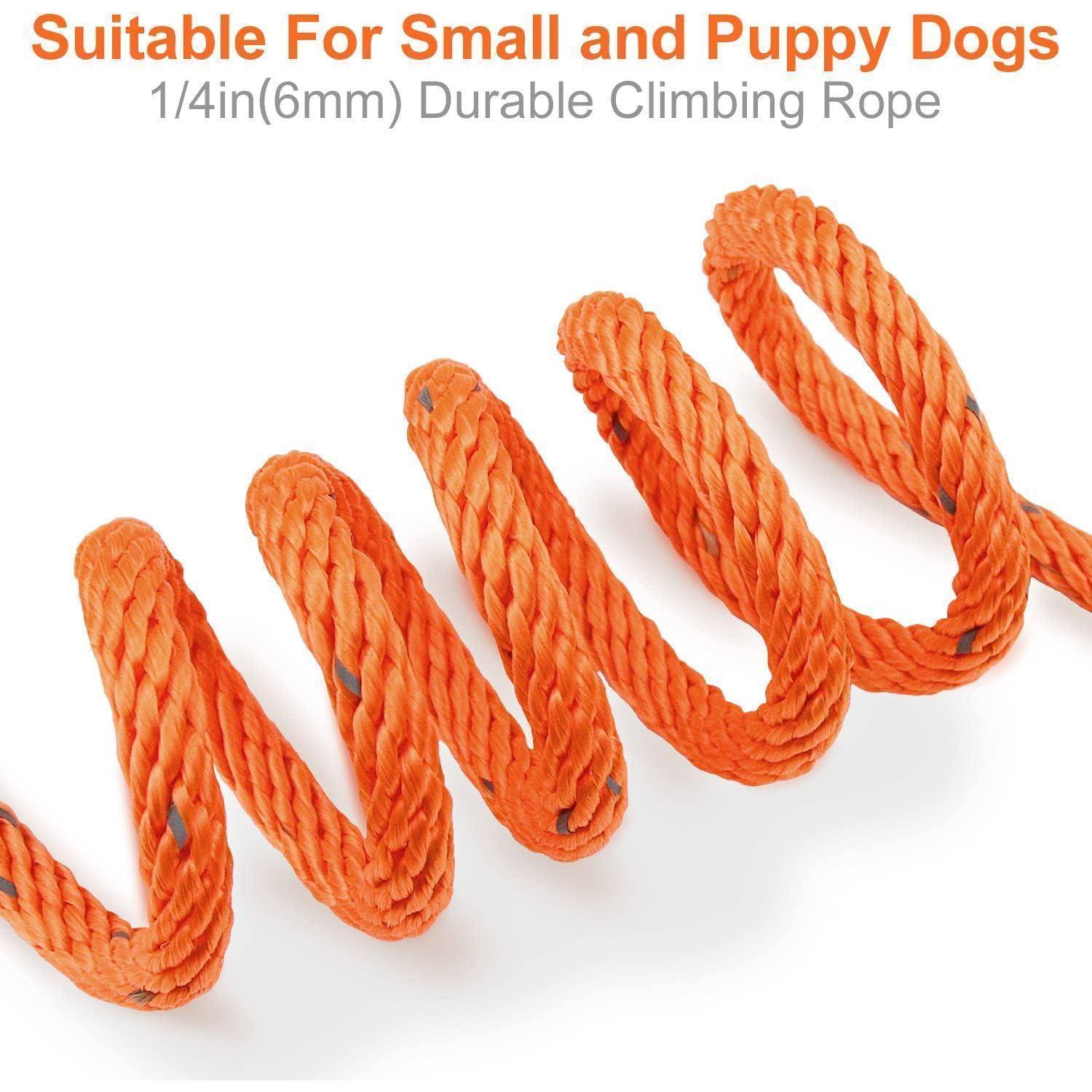 Orange Seil für kleine und Welpen, 1/4 Zoll (6mm), robustes Kletterseil.