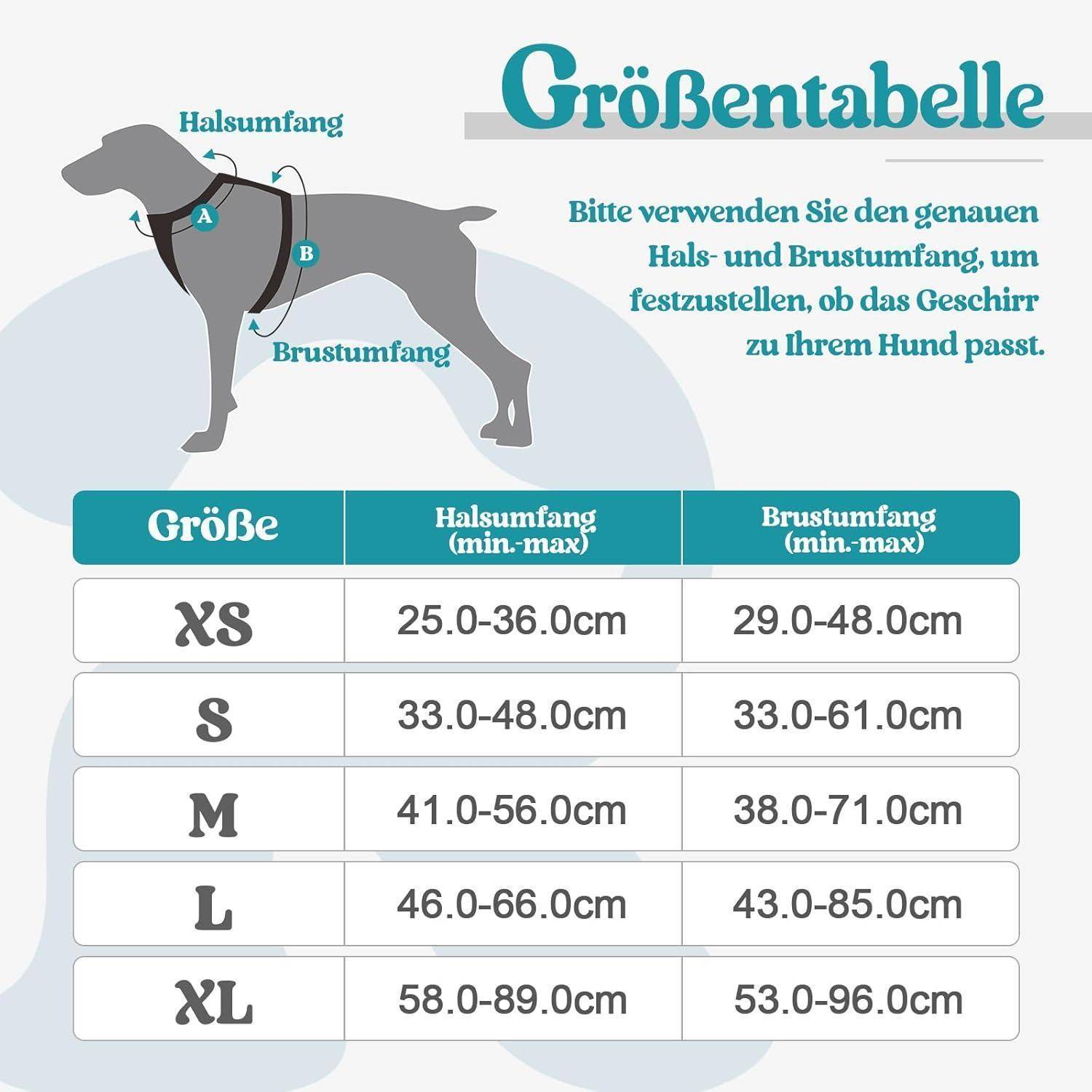 Hundegeschirr No Pull Brustgeschirr Verstellbar Blaugrün L 1er Pack