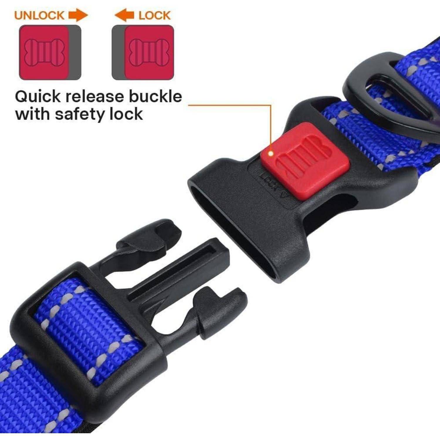 Hundehalsband Nylon verstellbar reflektierend S (25-40cm) Dunkelblau