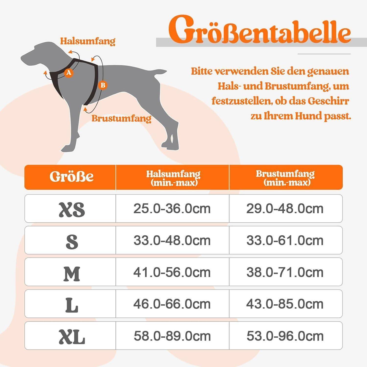 Hundegeschirr No Pull Verstellbar Reflex Orange S (1er Pack)