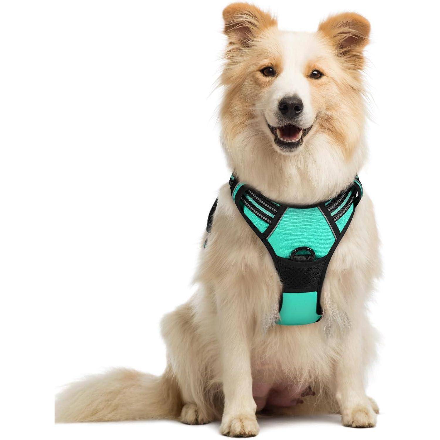 Hundegeschirr AntiZug Verstellbar Brustgeschirr Mint Grün M (1er Pack)