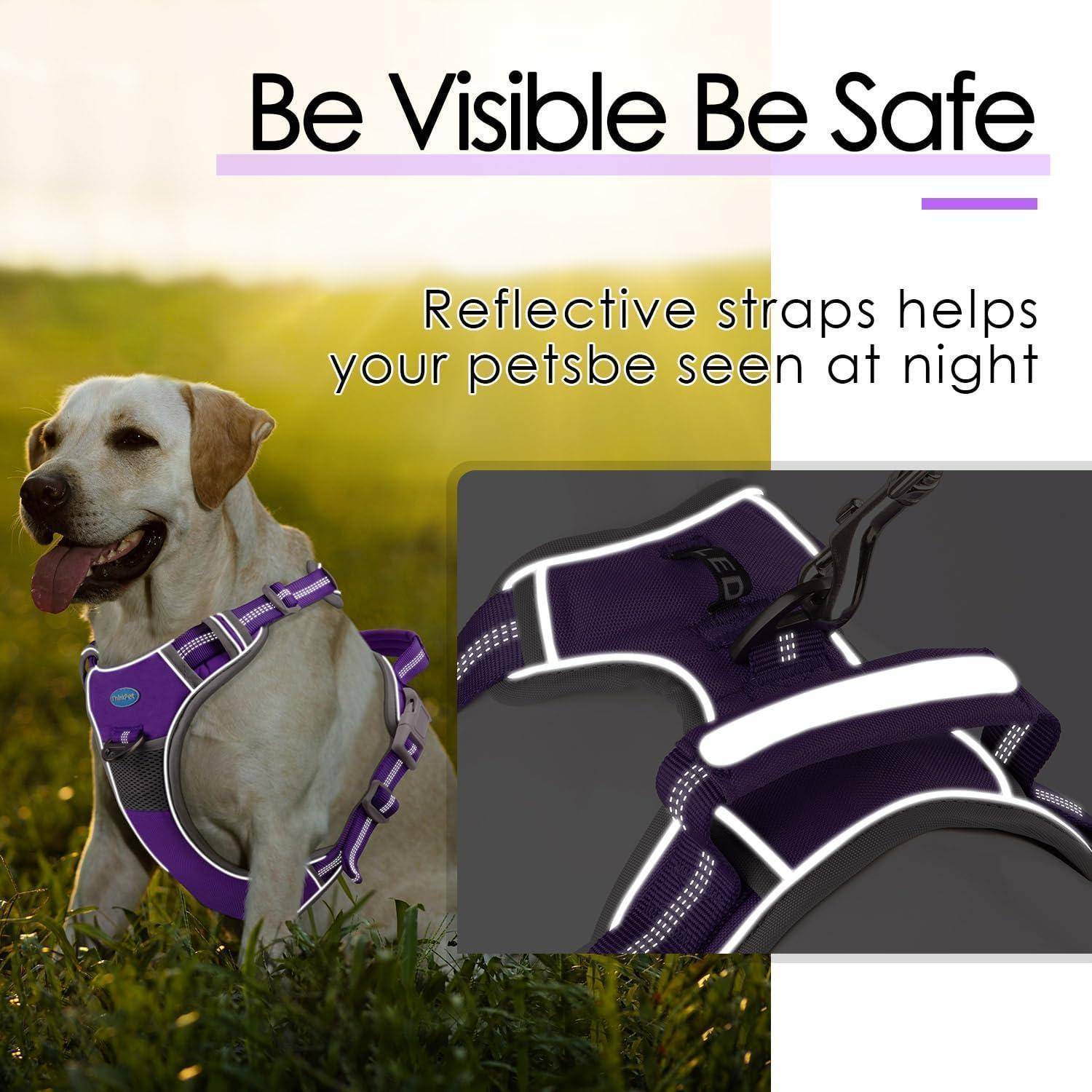 Hundegeschirr Anti Zug Verstellbar Reflektierend Lila S (1er Pack)