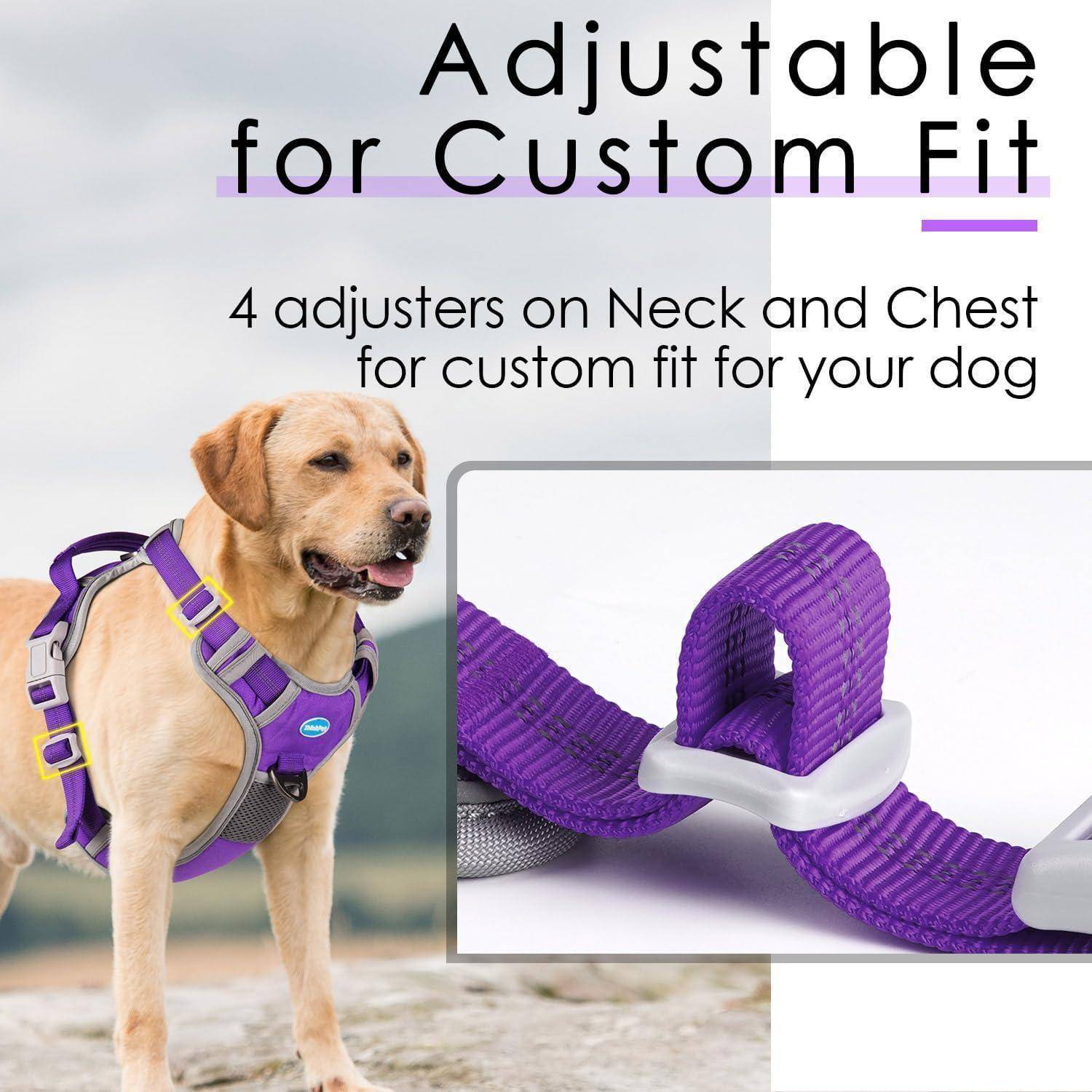 Hundegeschirr Antizug Griff Reflektierend Gepolstert Lila L (1er Pack)