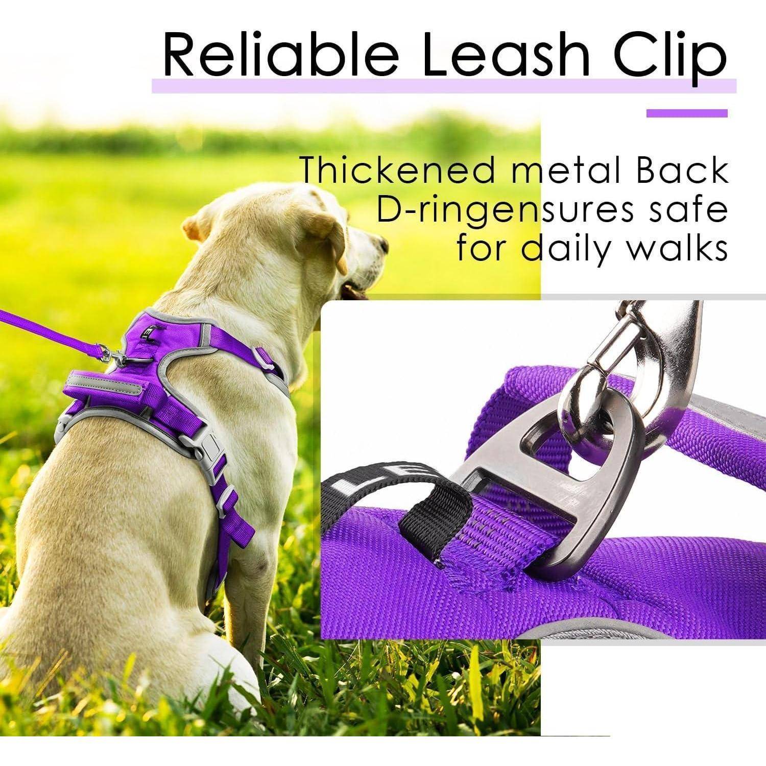 Hundegeschirr Antizug Griff Reflektierend Gepolstert Lila L (1er Pack)