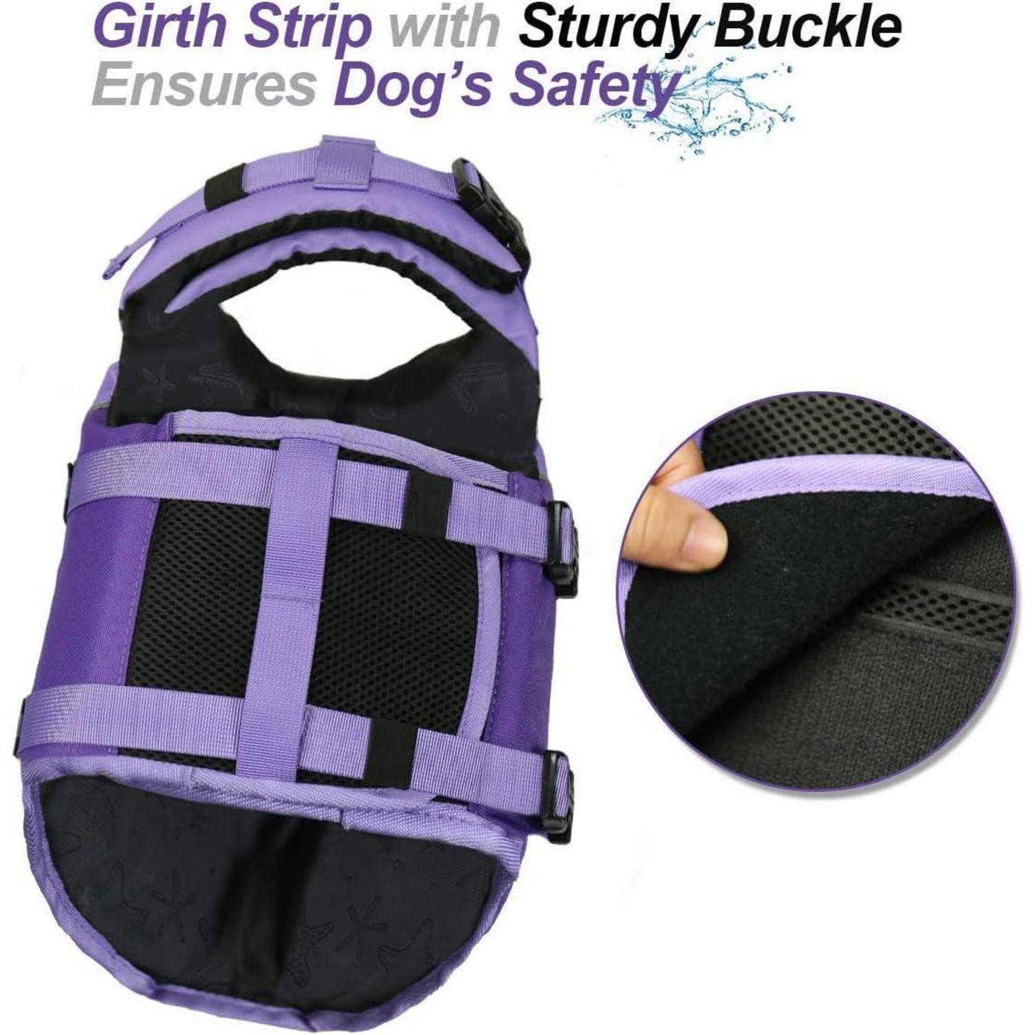 Schwimmweste Hund Bootfahren M: 56-64 cm (Brustkorbumfang) Lila