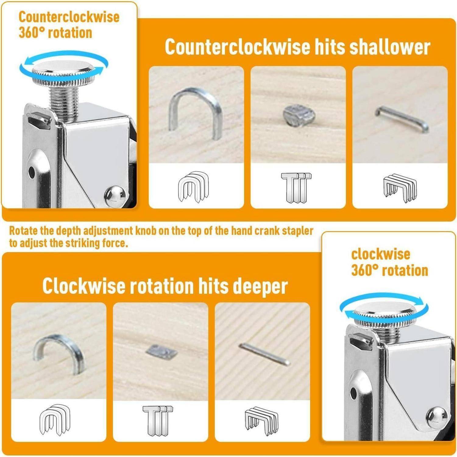 Handtacker Holz 3in1 3000 Klammern verstellbare Schlagkraft