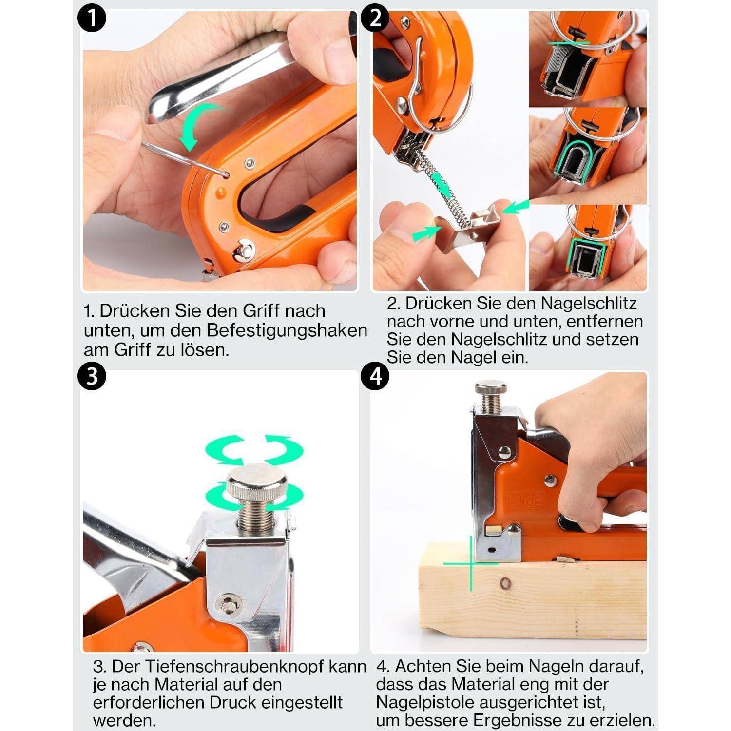 Handtacker 3in1 Tackerpistole Holztacker 2000 A-Orange Alte Version