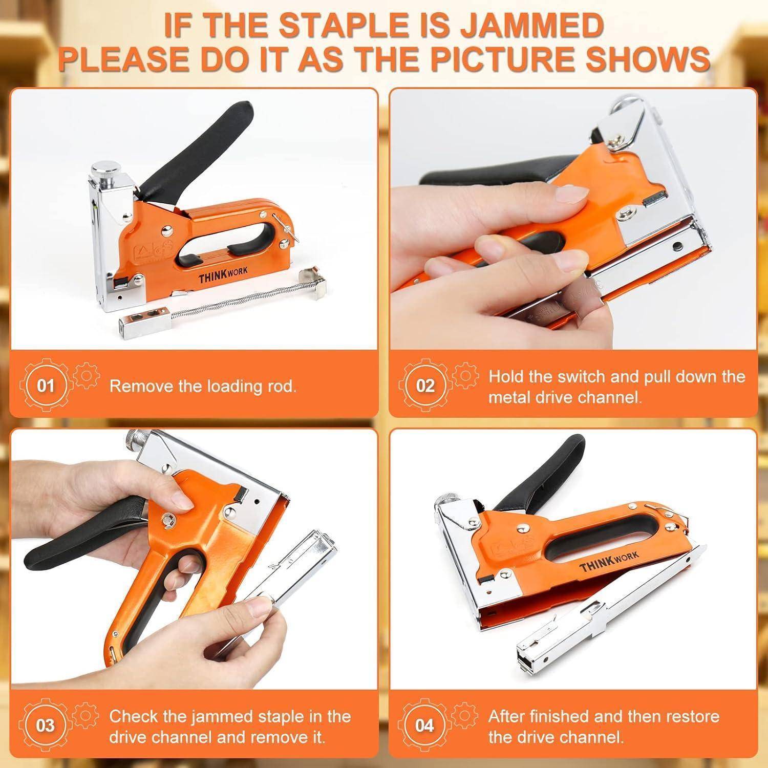 Handtacker Set 3in1 900 Klammern Tacker Orange Klassiker Handtacker