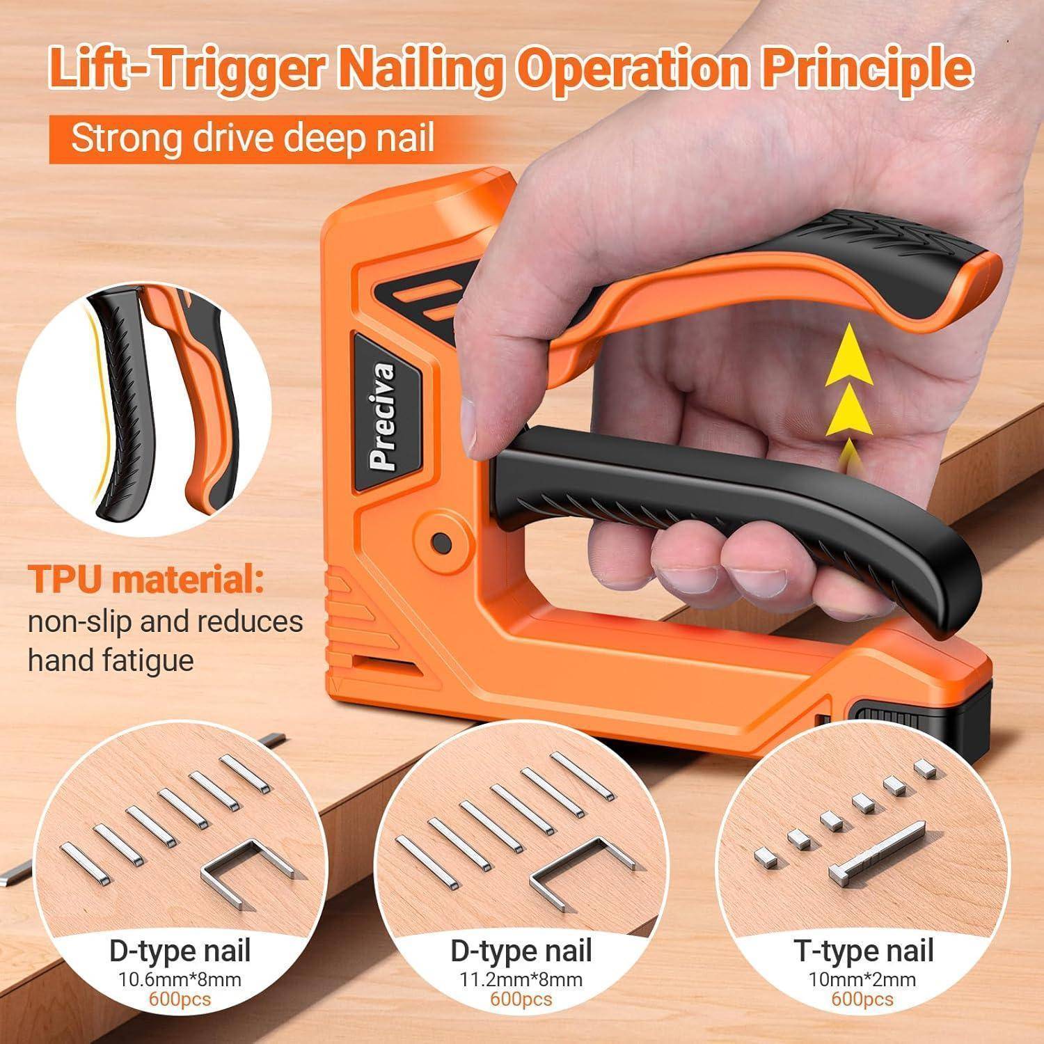 Handtacker mit 1800 Tackerklammern Typ D 11,2 mm 10,6 mm und Typ T