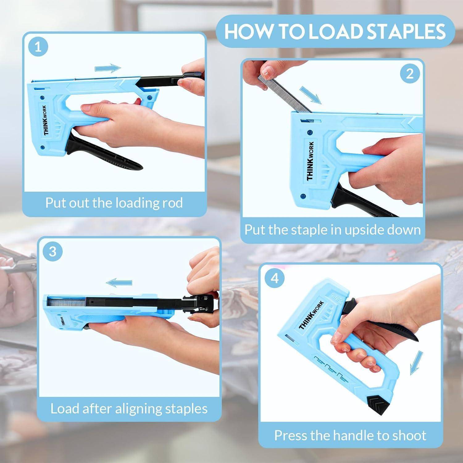 Handtacker Tackerpistole Set JT21 Klammern 1600 Blau