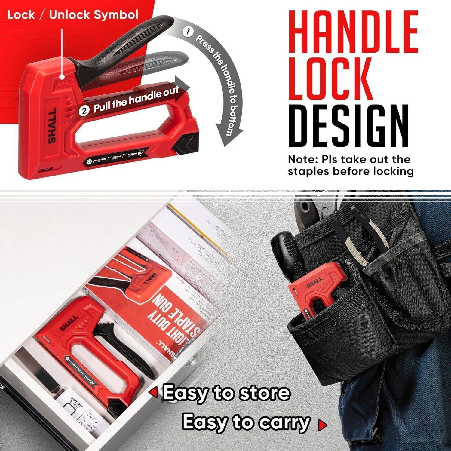 Heftpistole Polster Tacker Holz Heftklammern JT21 1600 DIY rosso