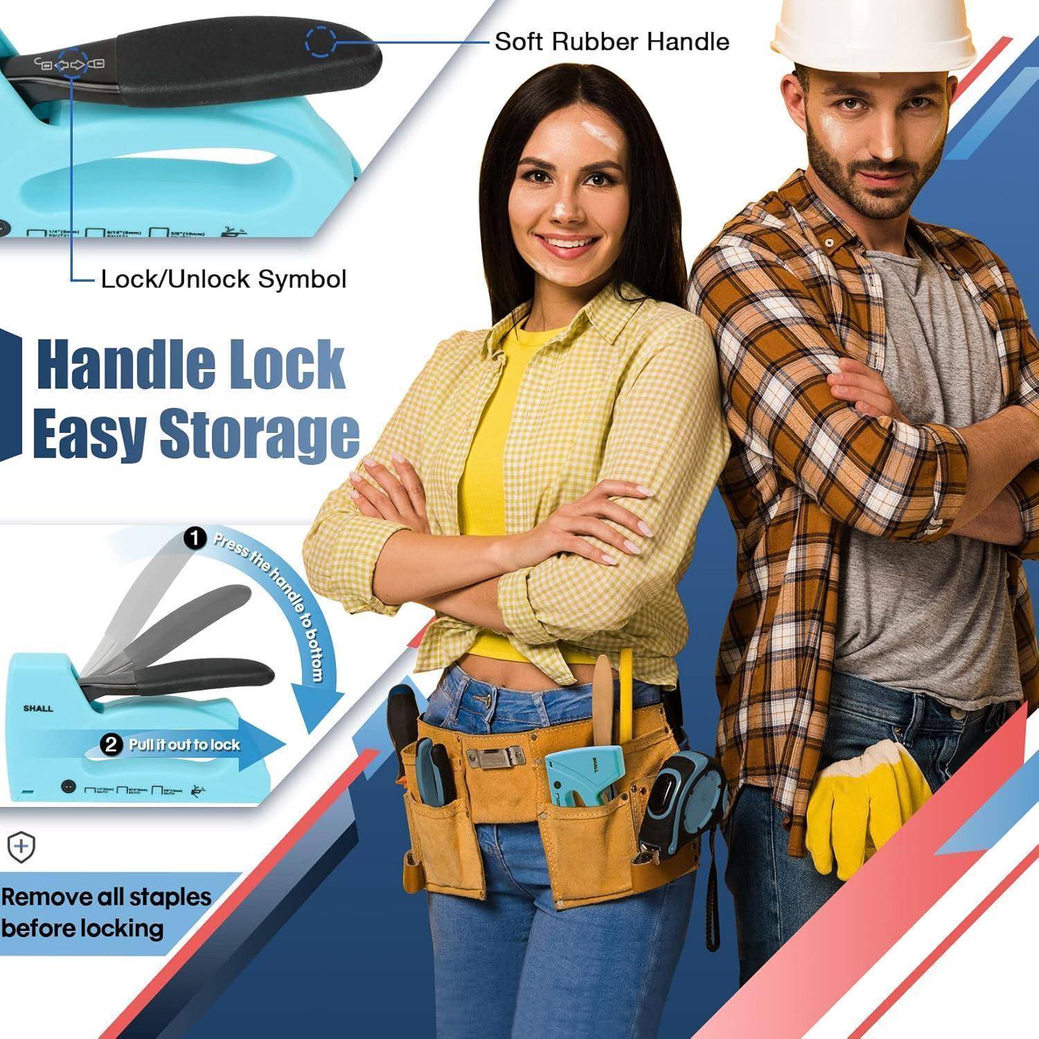 Heftpistole Holz 1600pcs JT21 1/4 5/16 3/8 Zoll DIY Blau