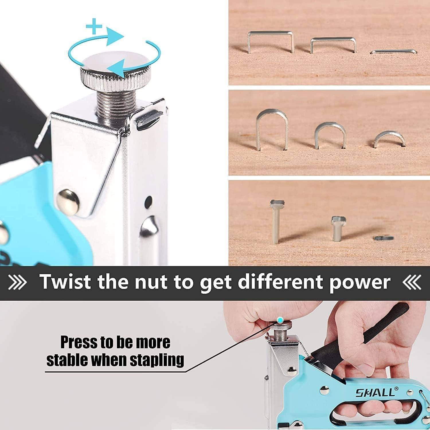 Handtacker Set Holztacker 3000 Klammern Klammerentferner Blau