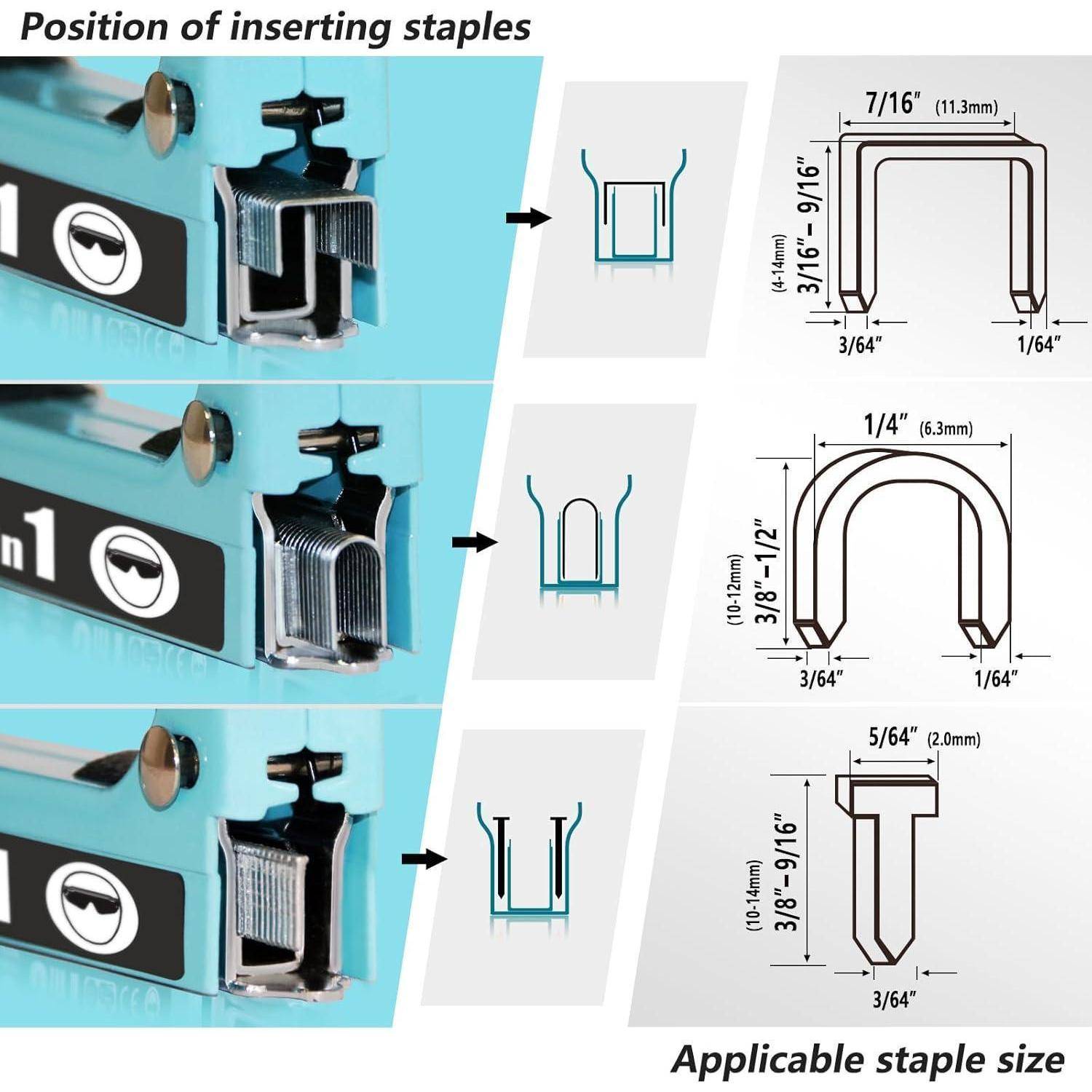 Handtacker Set Holztacker 3000 Klammern Klammerentferner Blau