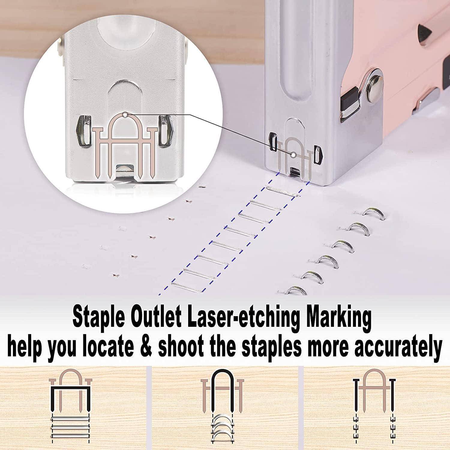 Handtacker Set 3in1 Holztacker 3000 Klammern Tackerpistole Rosa