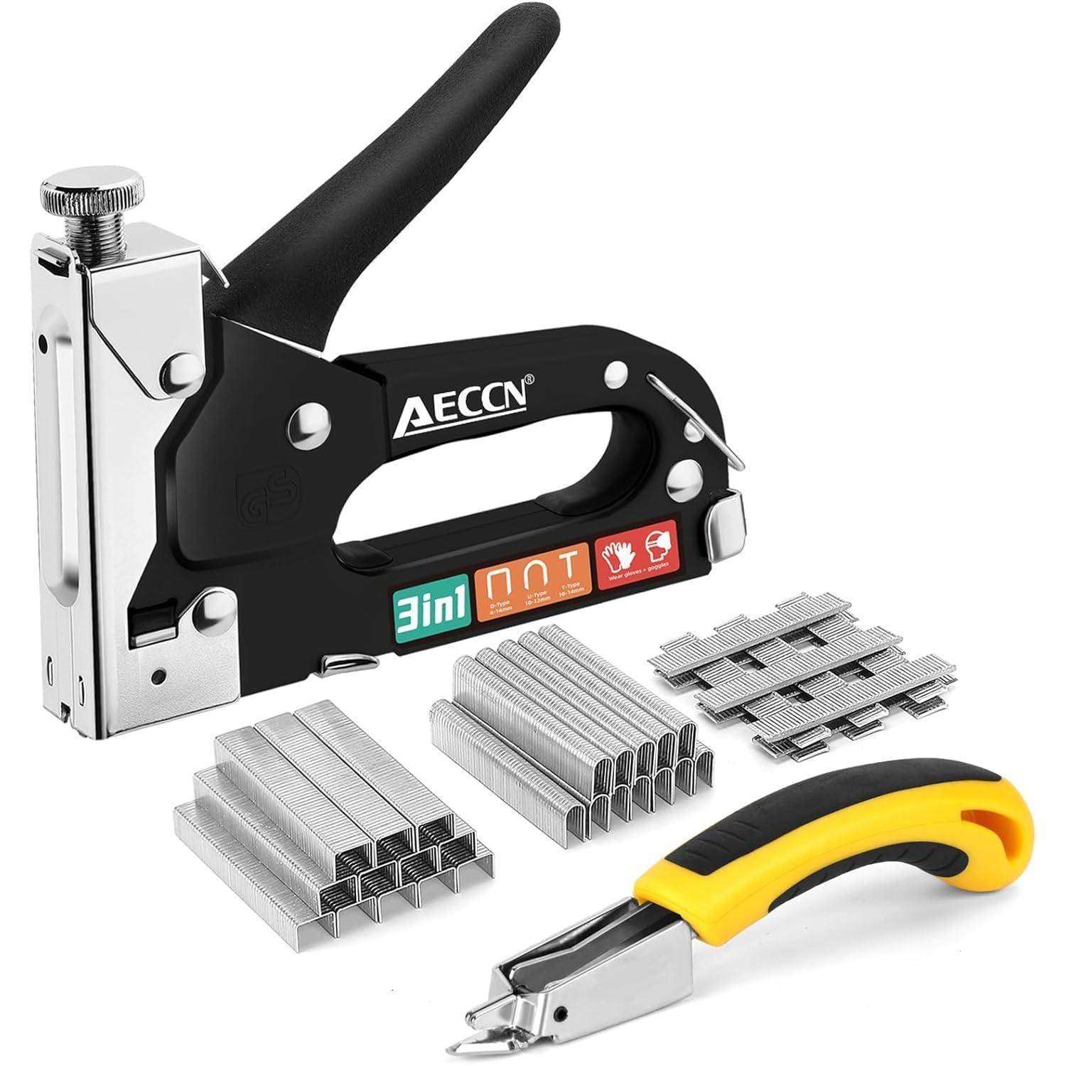 Heftklammerpistole 3in1 Polsterhefter Nagelpistole 2100 black