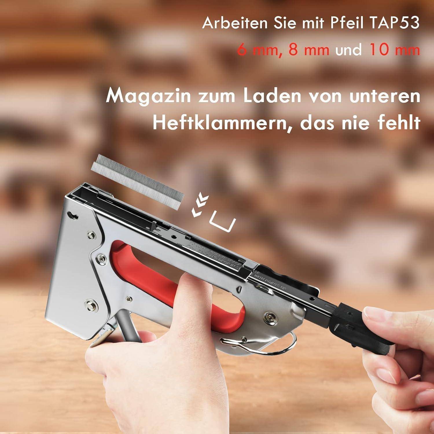 Handtacker Set Typ 53 8mm 10mm 1600 Klammern Grau