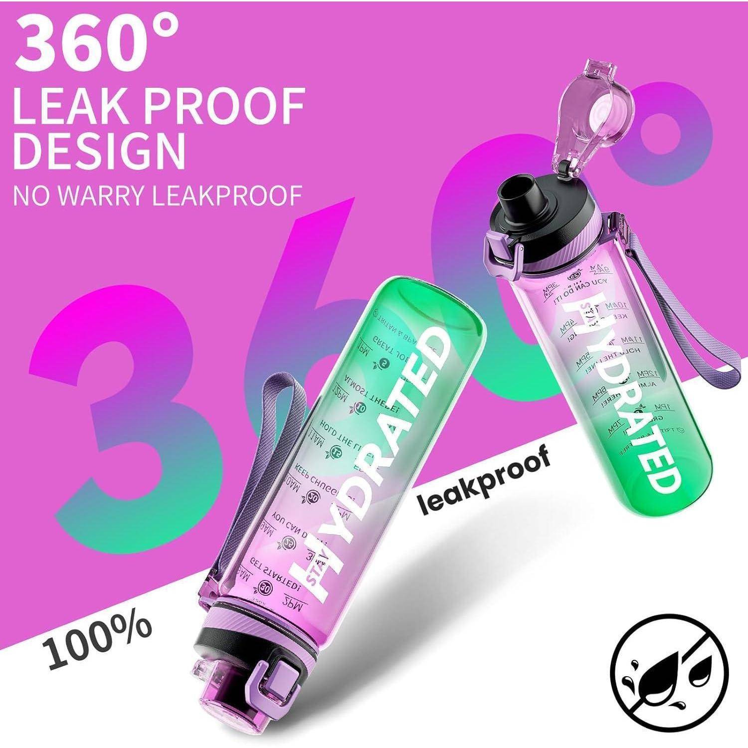 Trinkflasche 1L BPA-Frei Auslaufsicher Tritan Sport Flasche mit