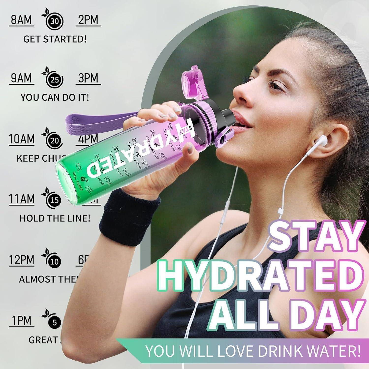 Trinkflasche 1L BPA-Frei Auslaufsicher Tritan Sport Flasche mit