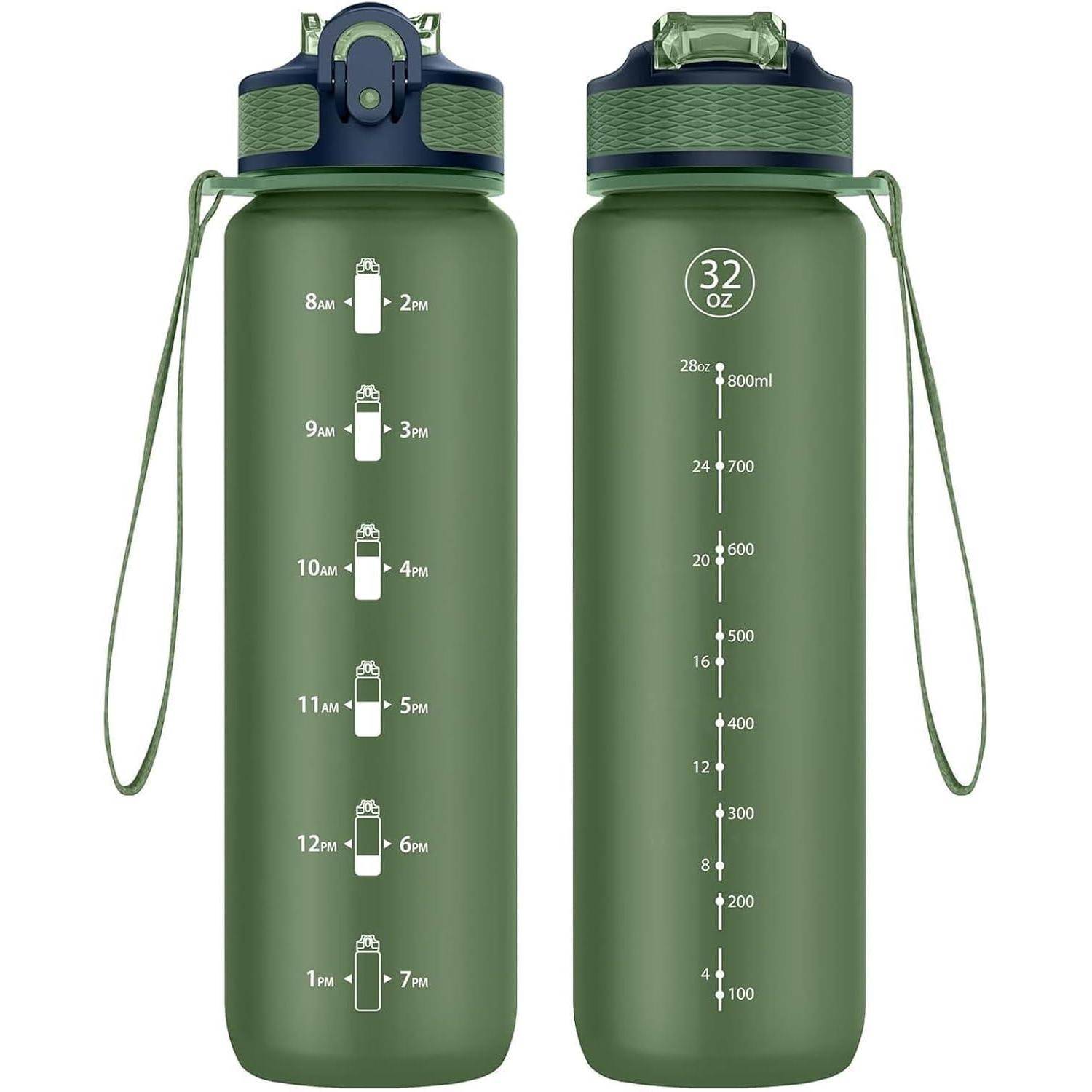 Sport-Wasserflasche 1L mit Strohhalm und