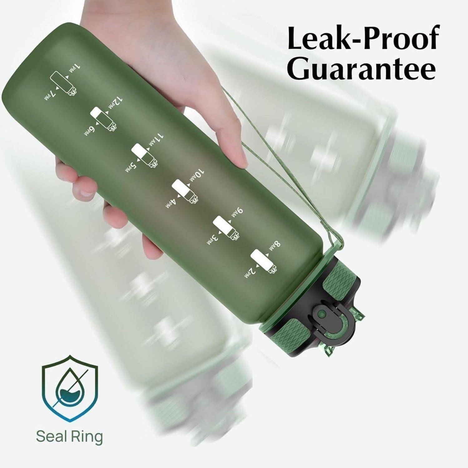 Sport-Wasserflasche 1L mit Strohhalm und