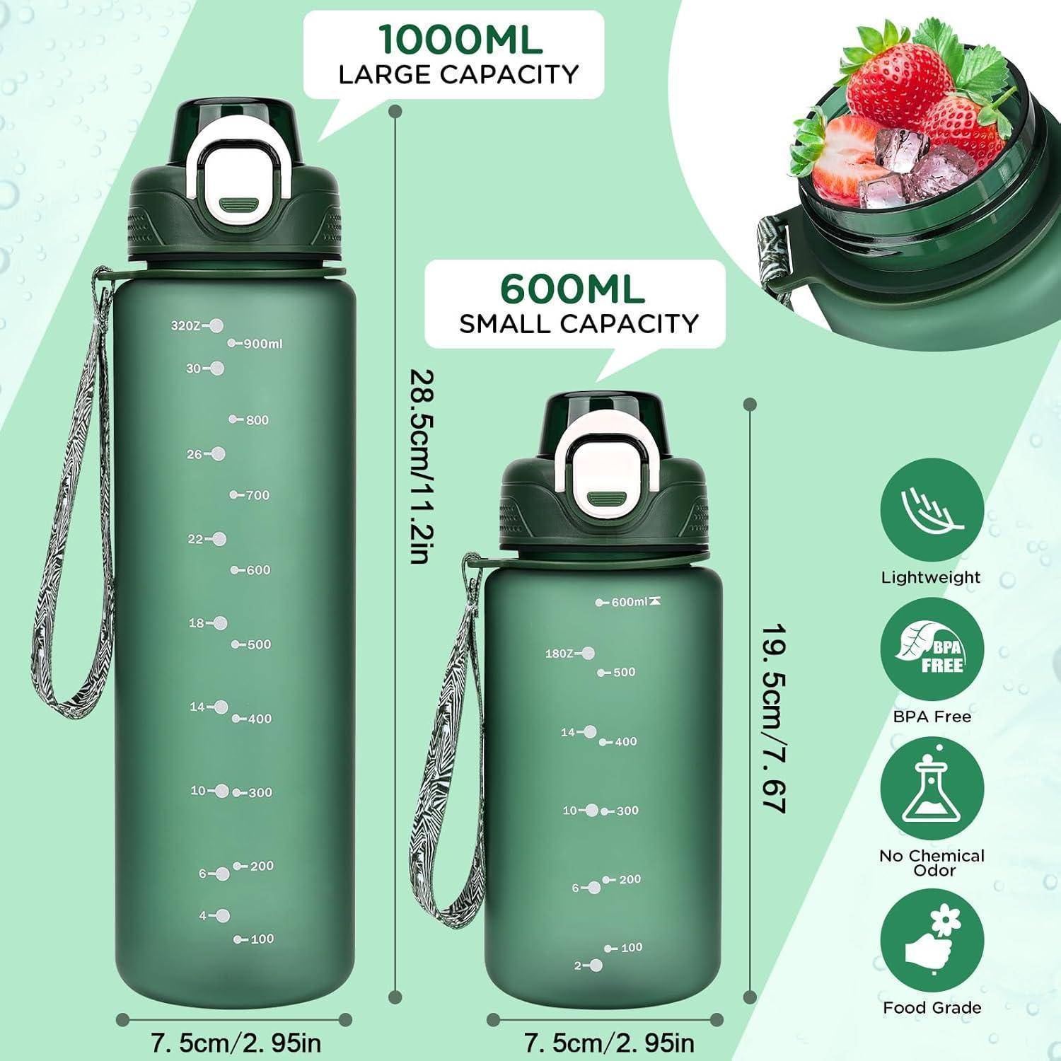 Trinkflasche 600ml BPA Frei Sport Wasserflasche Auslaufsicher mit