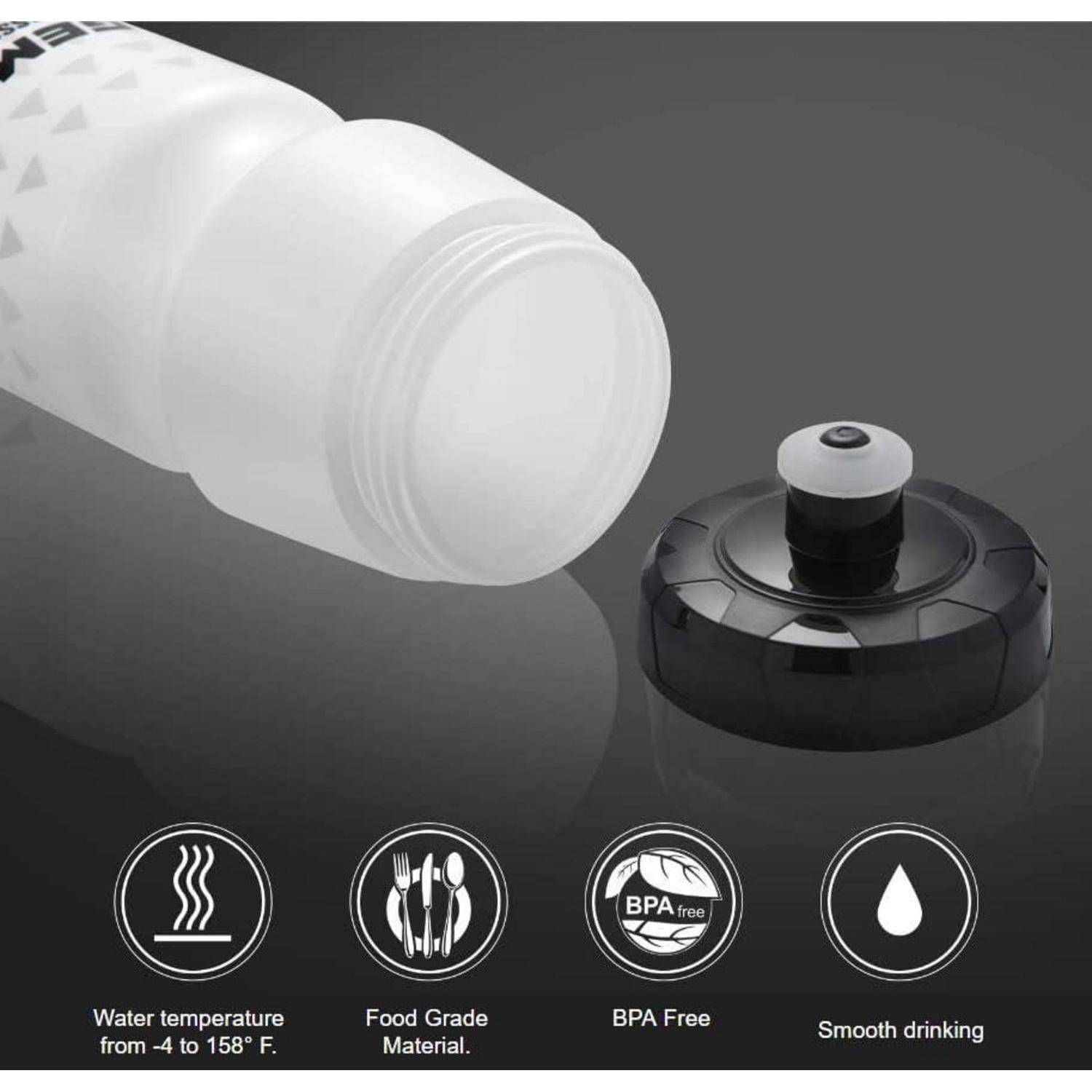 Trinkflasche 750ml BPAfrei Sport Fahrrad Fitness Laufen Gym Schwarz