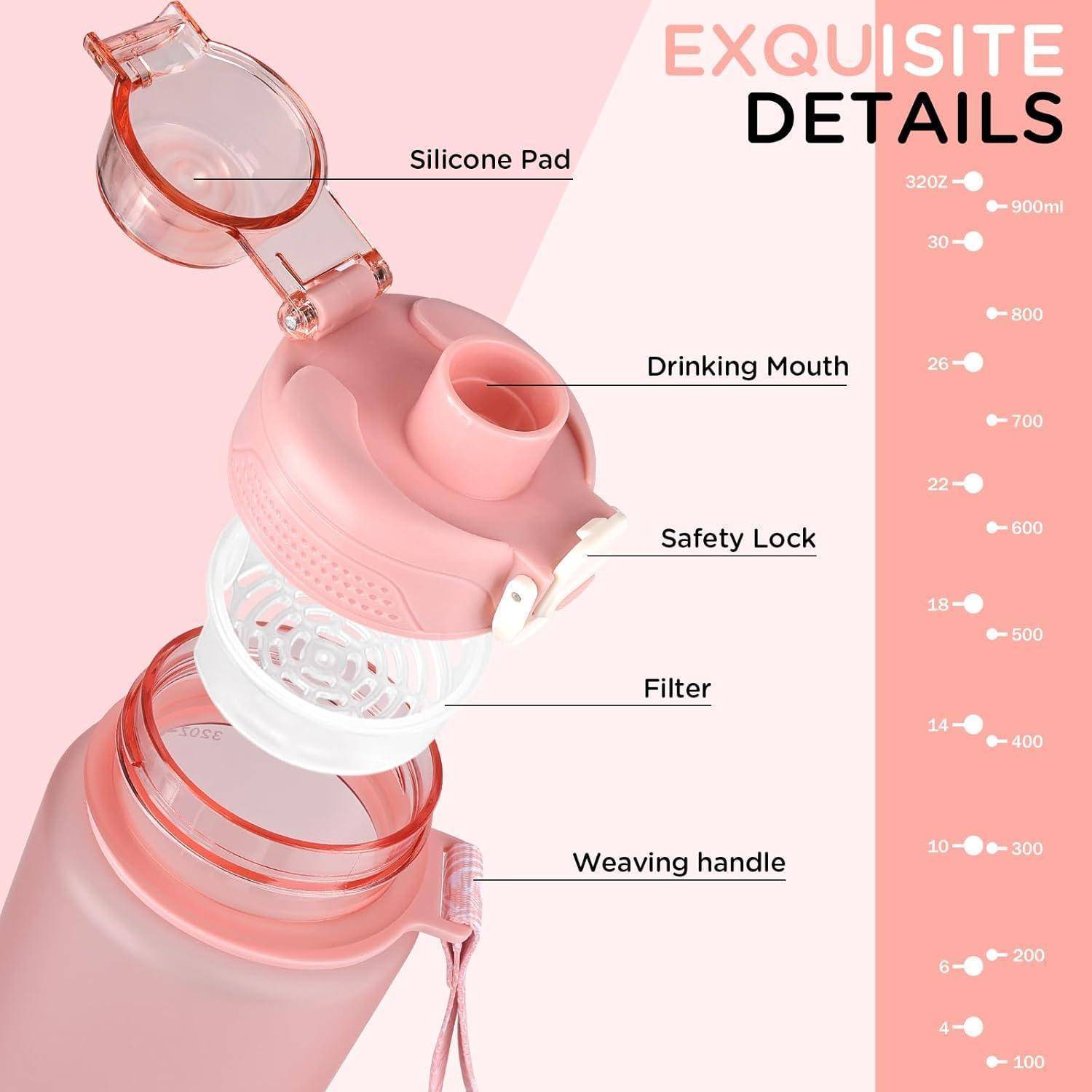 Sport Trinkflasche 600ml BPA Frei Kohlensäure Geeignet Pink