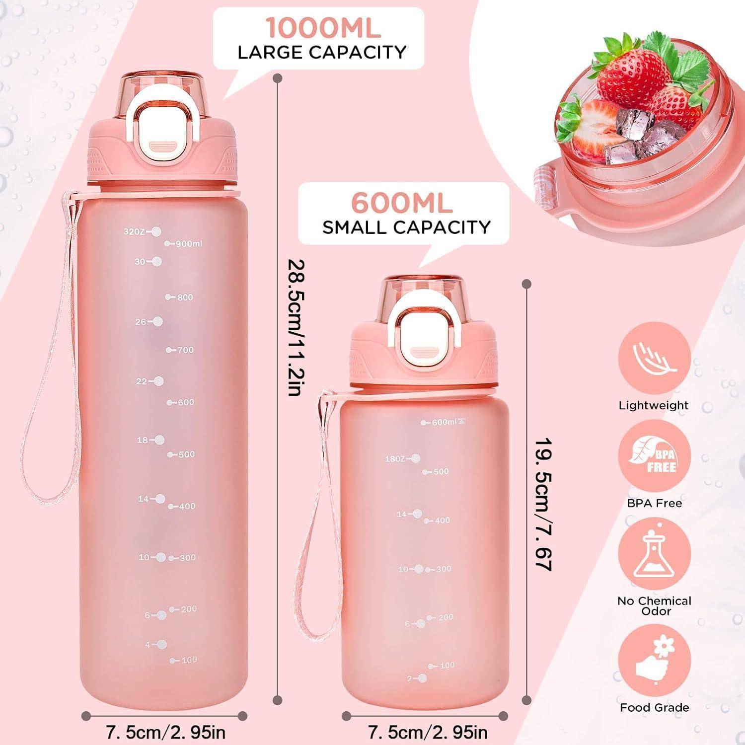 Sport Trinkflasche 600ml BPA Frei Kohlensäure Geeignet Pink