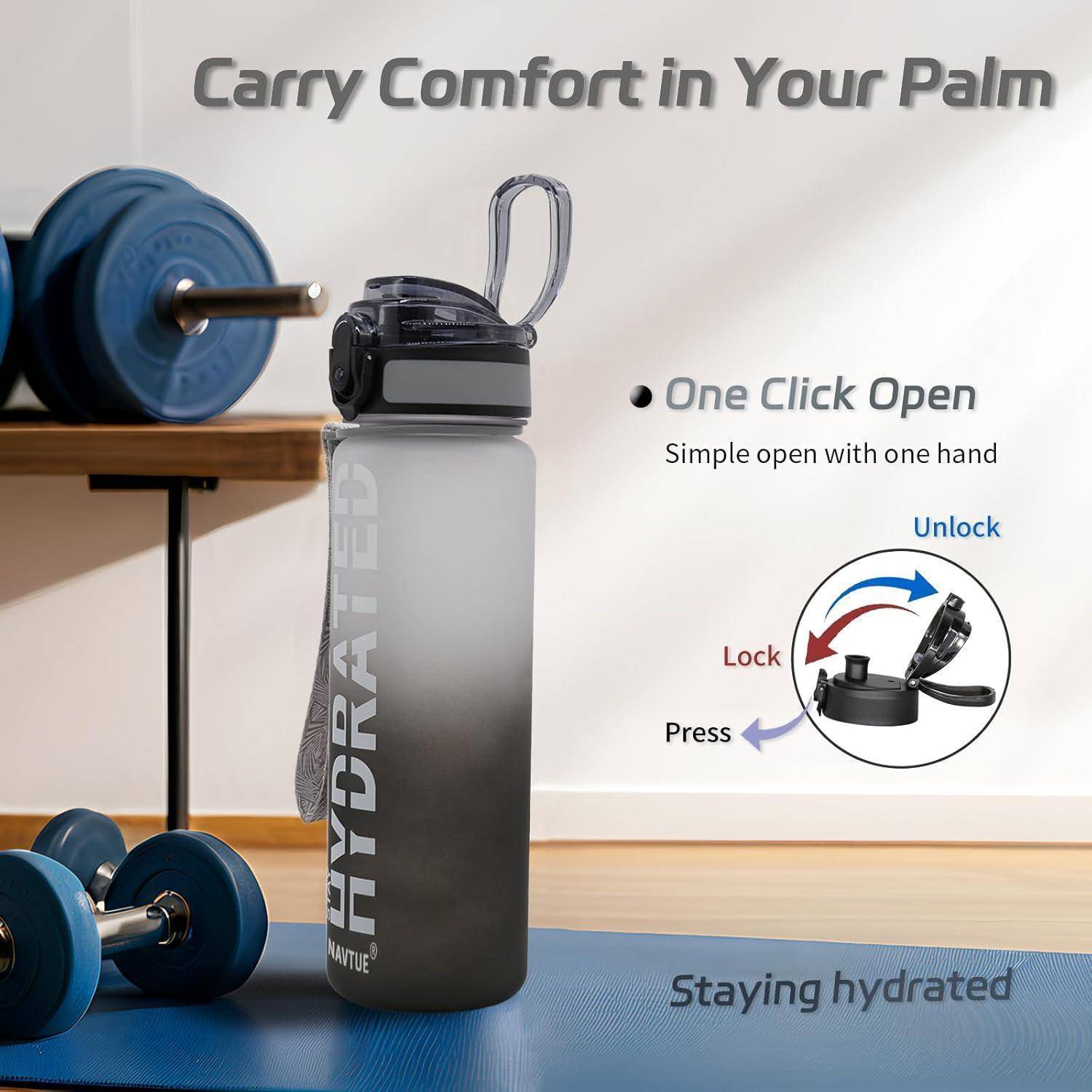 Trinkflasche 500ml BPAfrei Schwarzgrau Schnelltrink 500ml