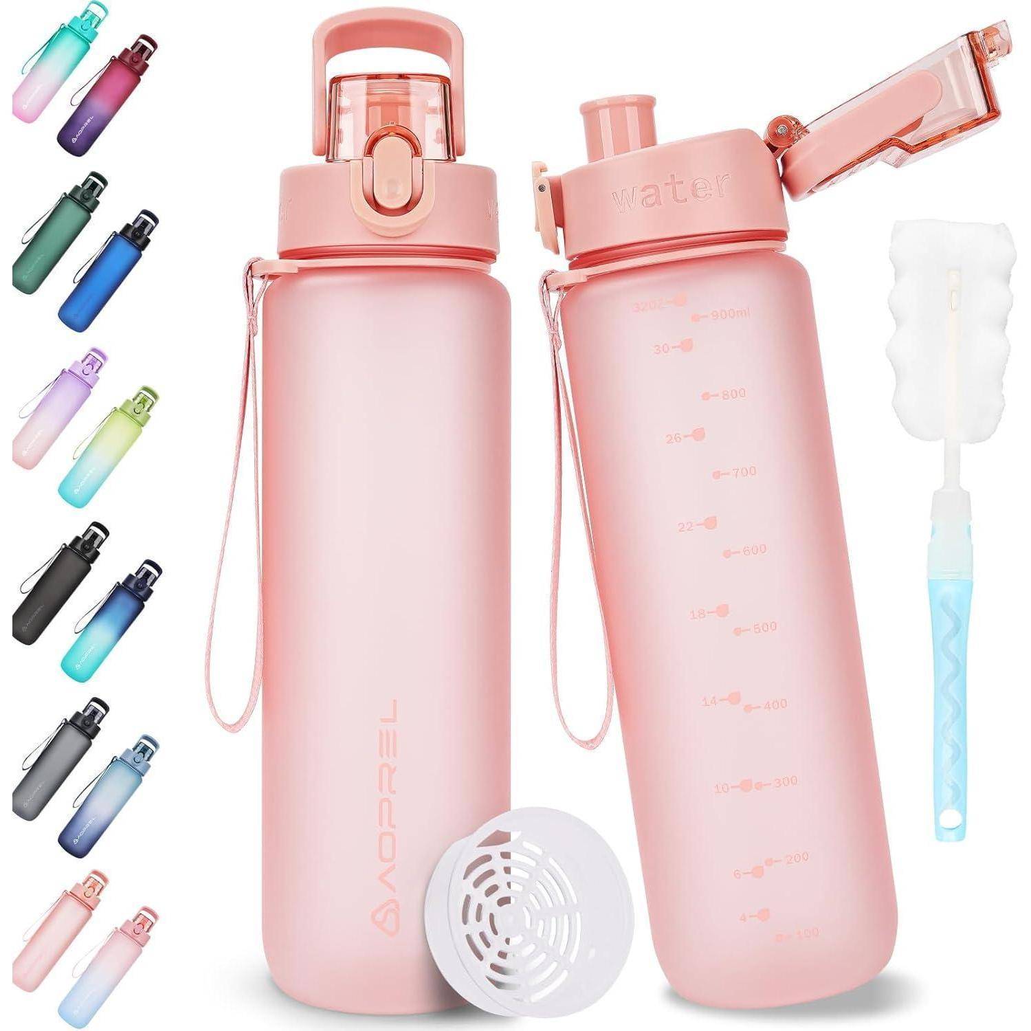 Trinkflasche Sport Tritan BPAfrei Auslaufsicher Filter 1l 1000 ml Rosa