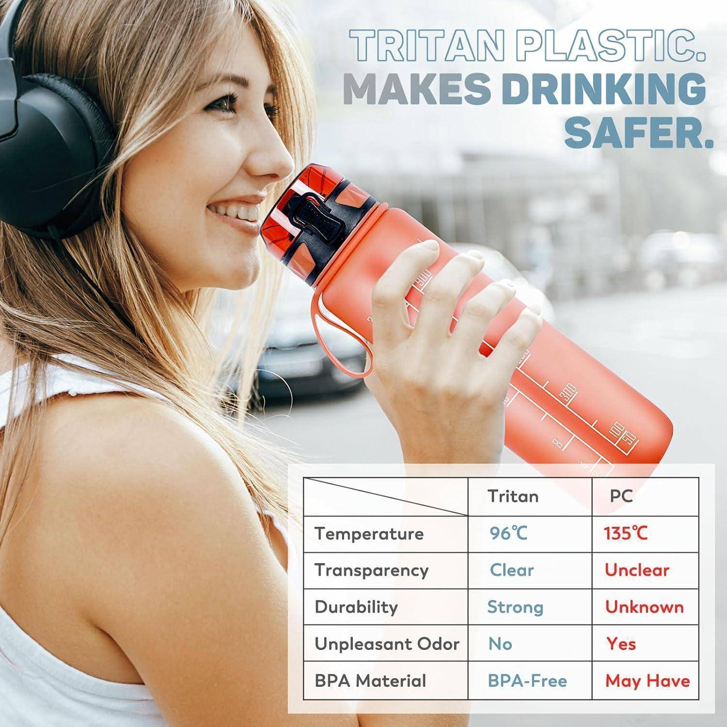 Trinkflasche 1L Sport BPAfrei Gummigrip Fahrrad Karottenrot 1000 ml