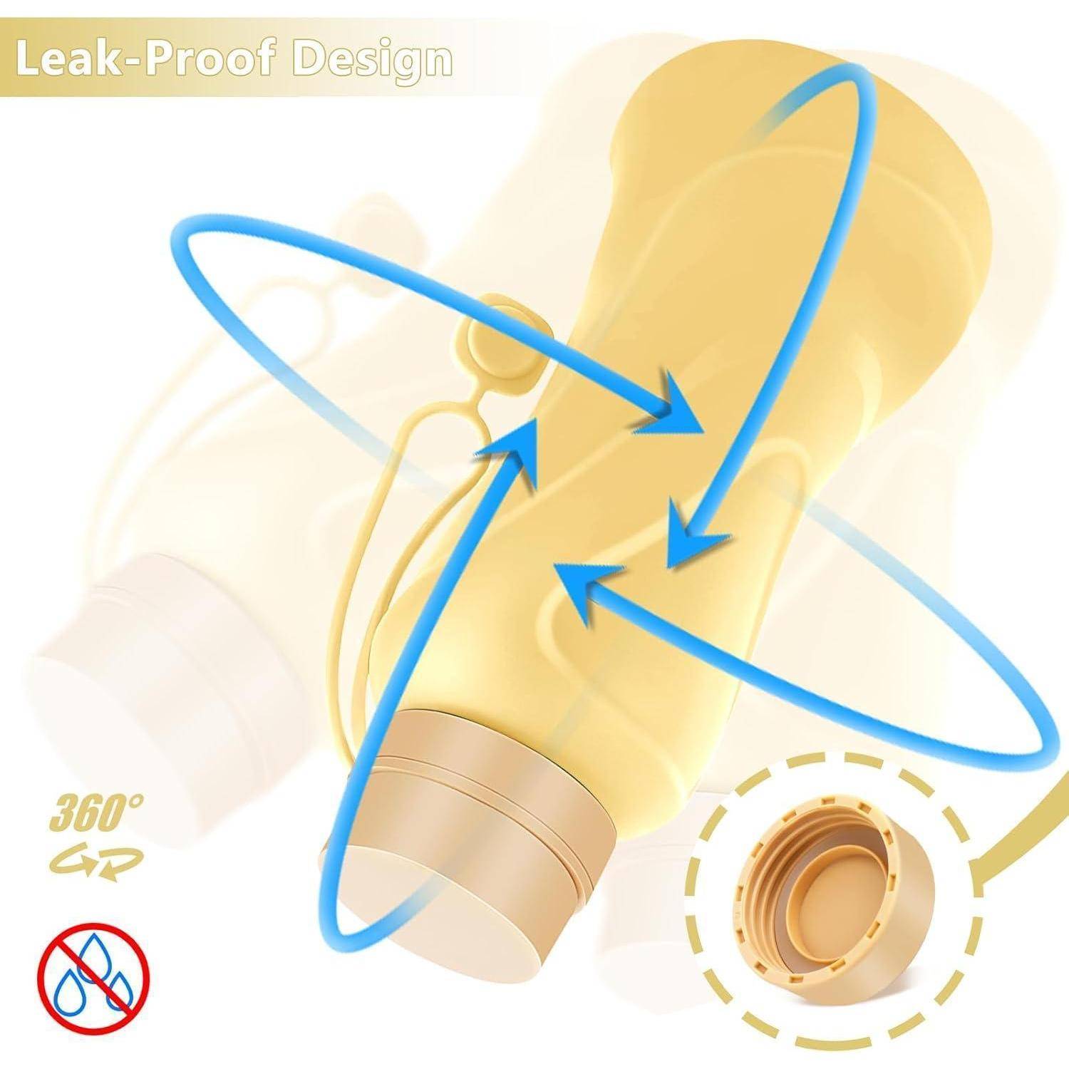 Trinkflasche faltbar 650ml BPAfrei Silikon auslaufsicher Gelb 650ml