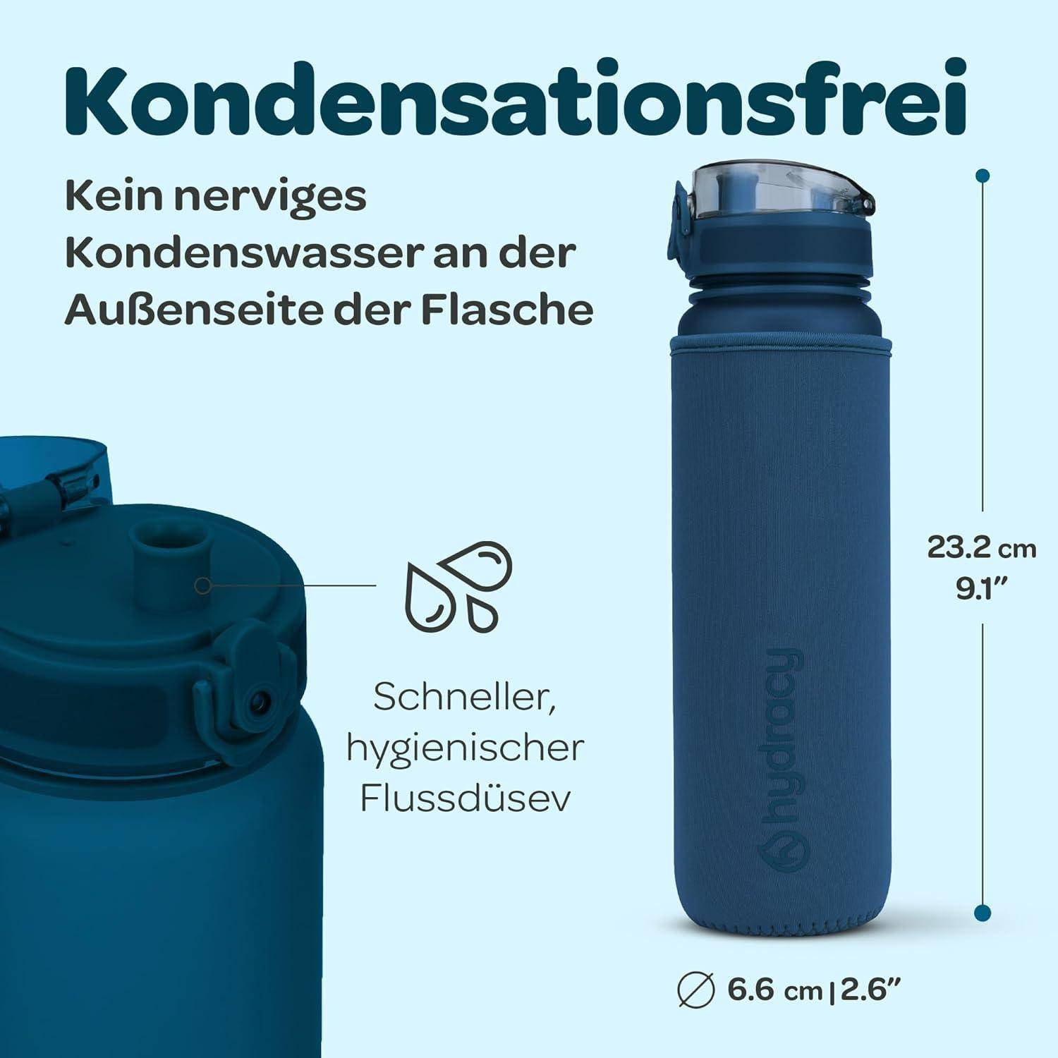 Trinkflasche Fruchteinsatz 500mL - Schnelltrink Mitternachtsblau