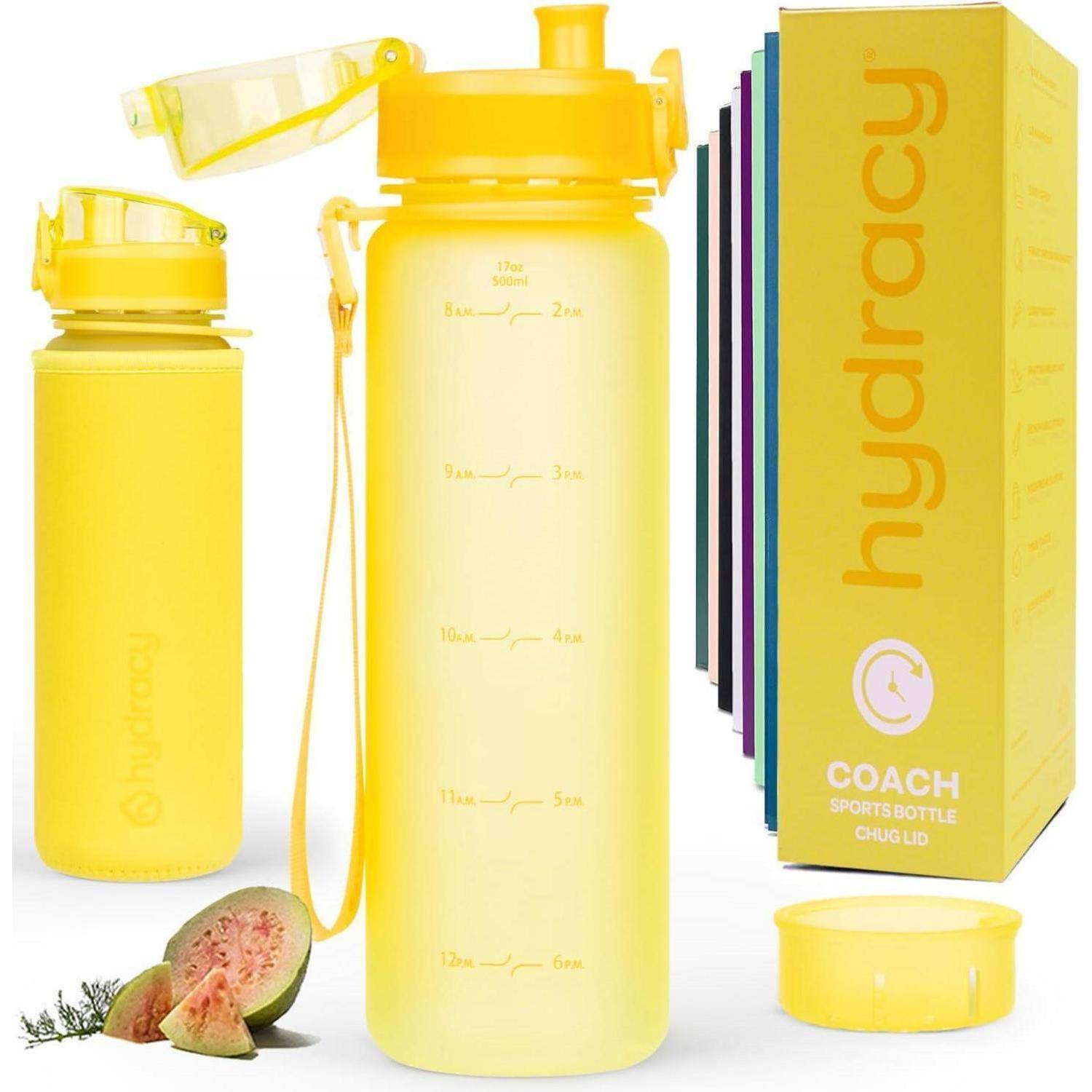 Trinkflasche Fruchteinsatz BPAfrei 500mL Schnelltrink Sonniges Gelb