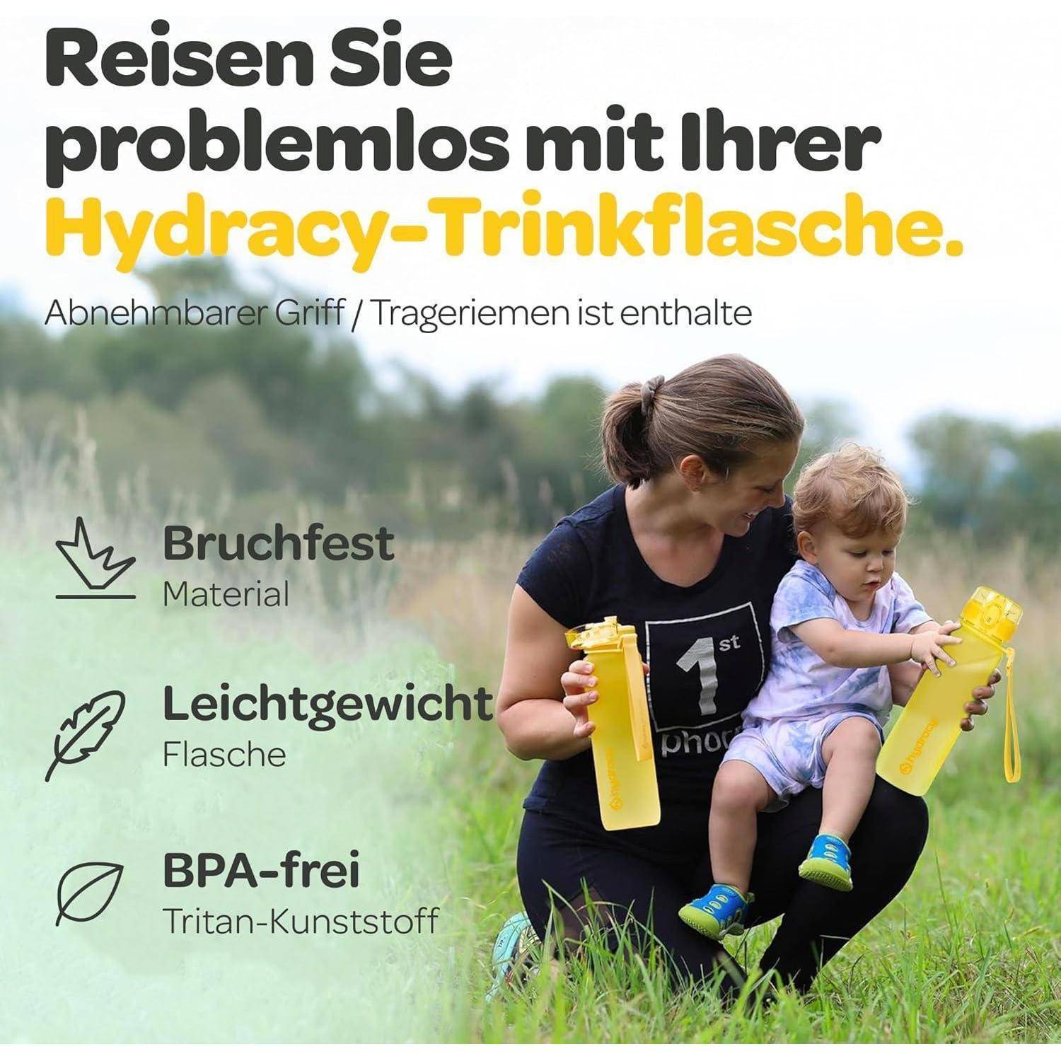 Trinkflasche Fruchteinsatz BPAfrei 500mL Schnelltrink Sonniges Gelb