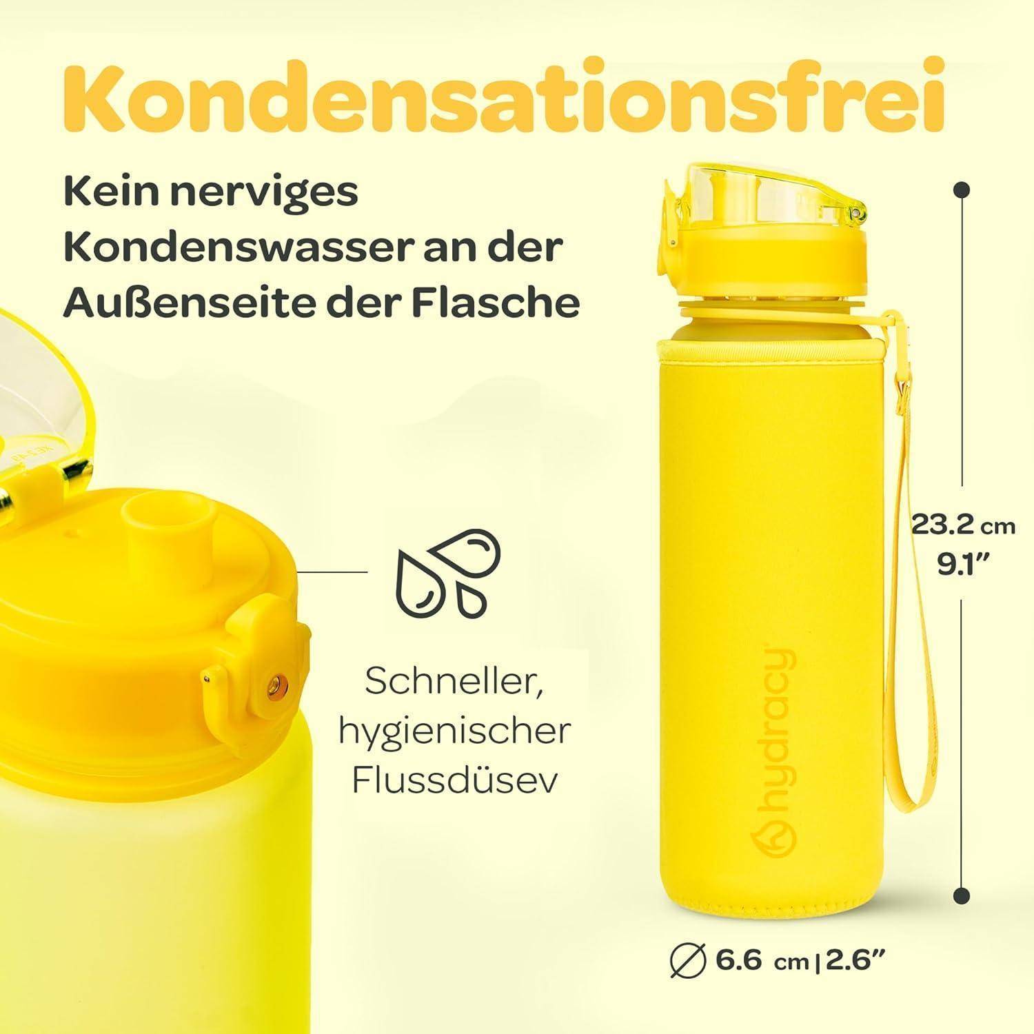 Trinkflasche Fruchteinsatz BPAfrei 500mL Schnelltrink Sonniges Gelb