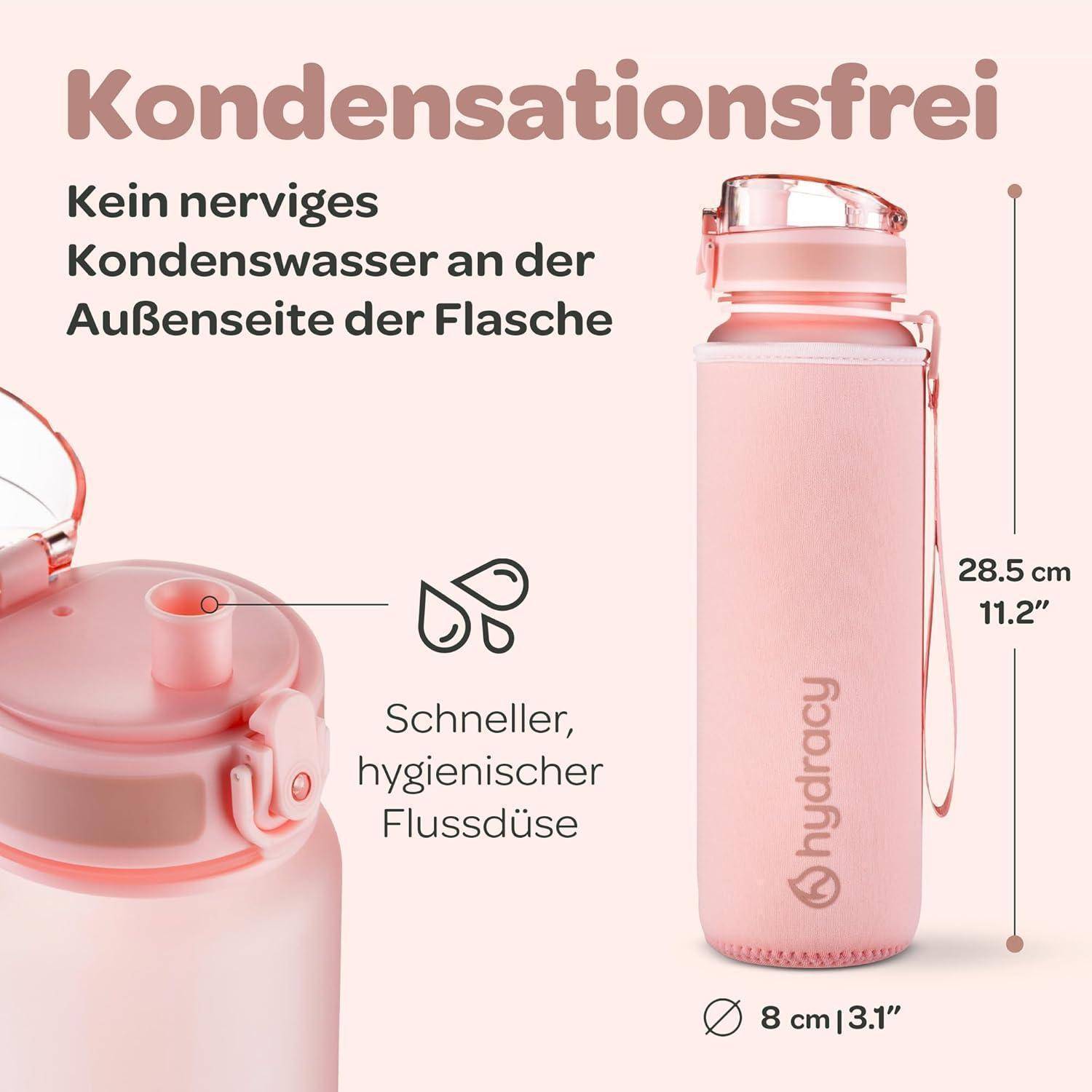 Trinkflasche Fruchteinsatz BPAfrei 1L - Schnelltrink Rosa Gold