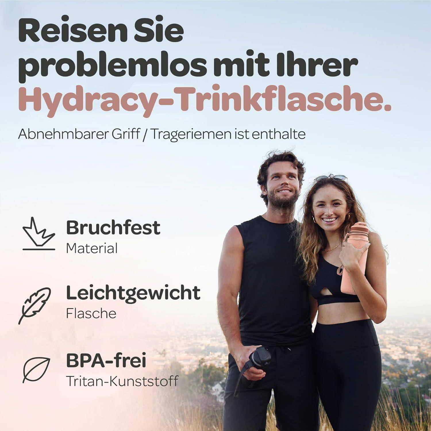 Trinkflasche Fruchteinsatz BPAfrei 1L - Schnelltrink Rosa Gold